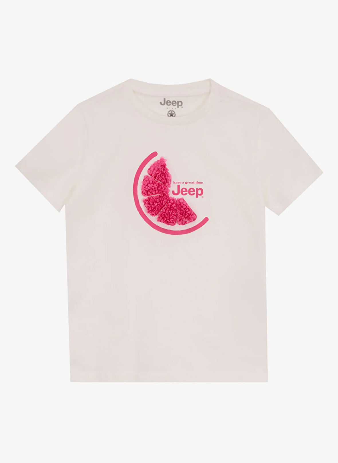 Jeep Baskılı Ekru Kız Çocuk T-Shirt J5SG-TST7509
