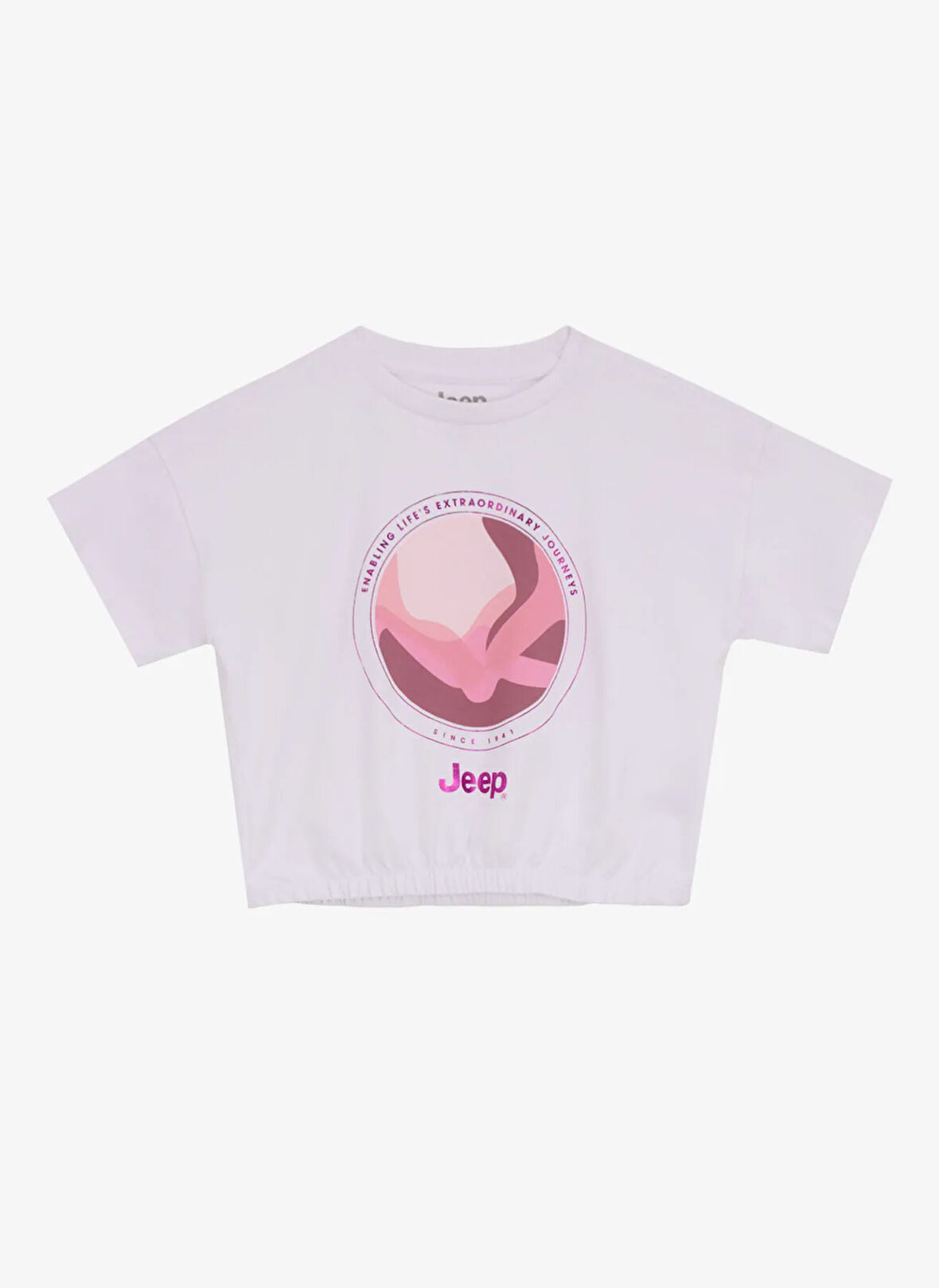 Jeep Baskılı Beyaz Kız Çocuk T-Shirt J5SG-TST7519