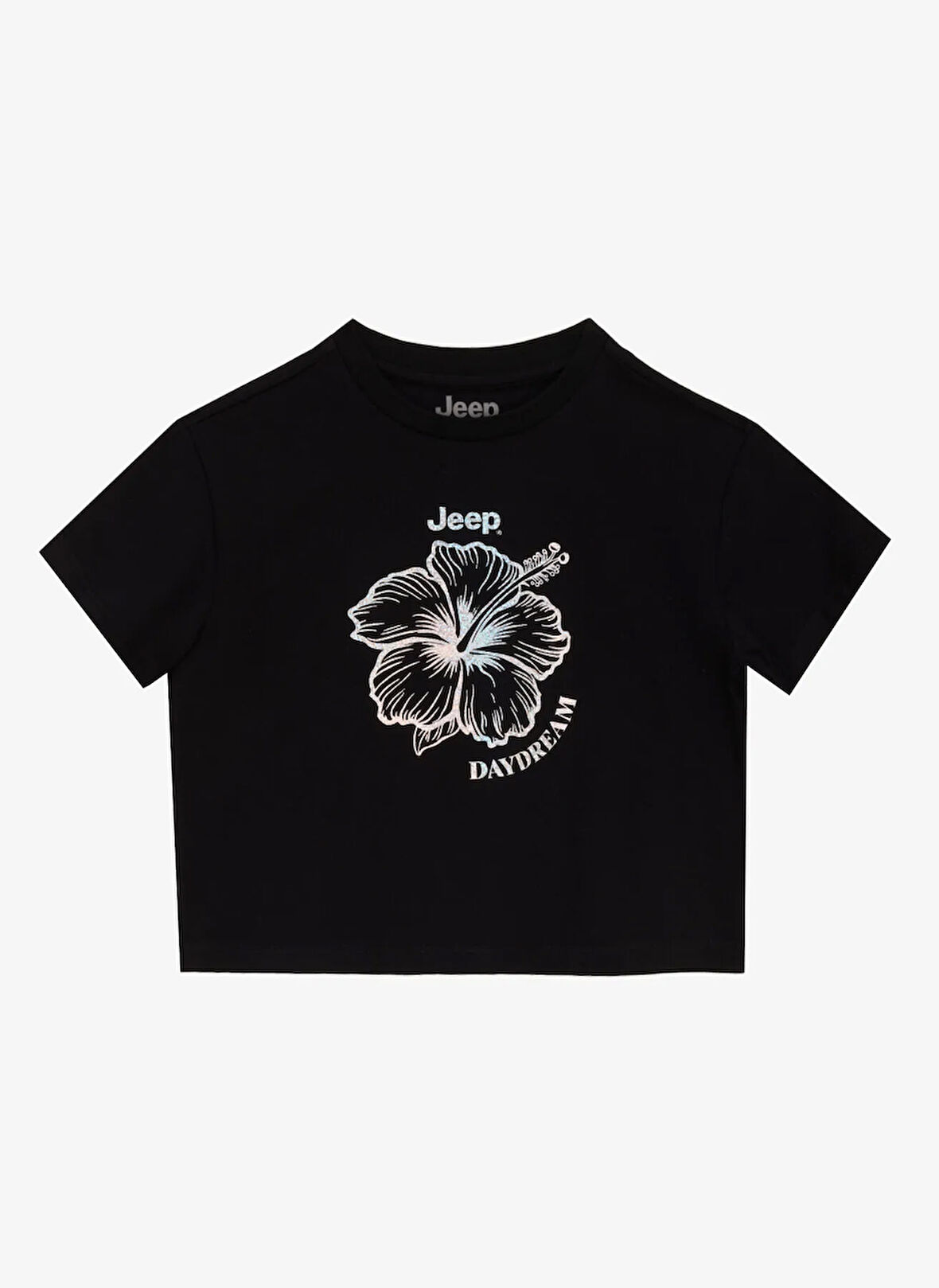 Jeep Baskılı Siyah Kız Çocuk T-Shirt J5SG-TST7517