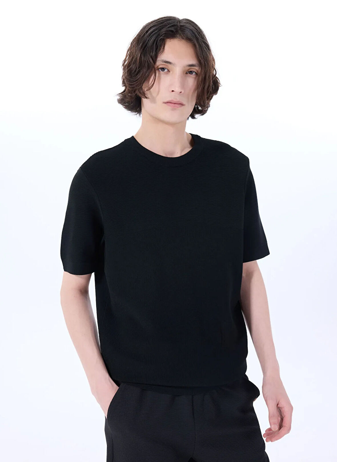 Jeep Bisiklet Yaka Basic Düz Siyah Erkek Kazak J5SM-KZK7246