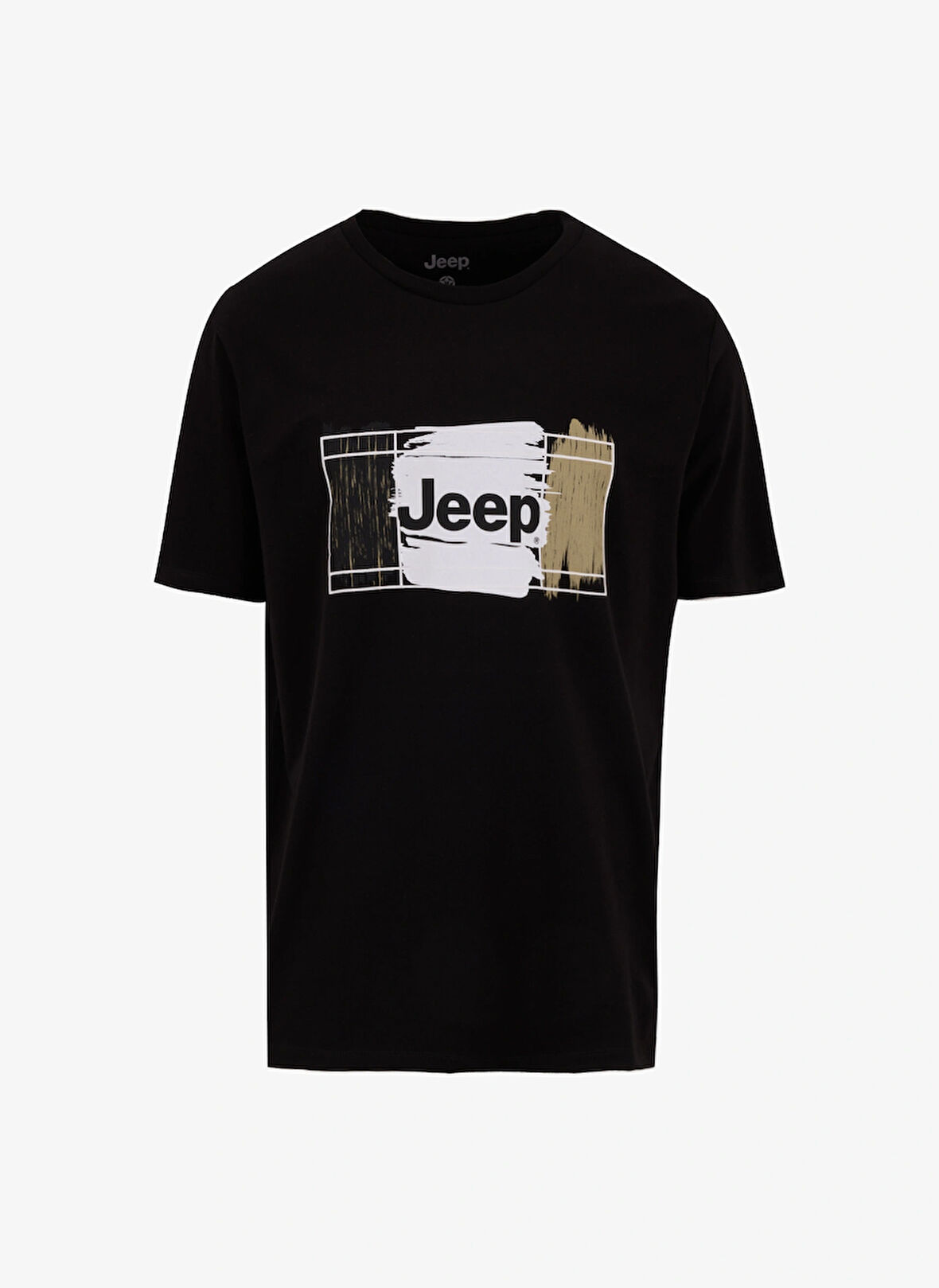 Jeep Bisiklet Yaka Baskılı Siyah Erkek T-Shirt J5SM-TST7362