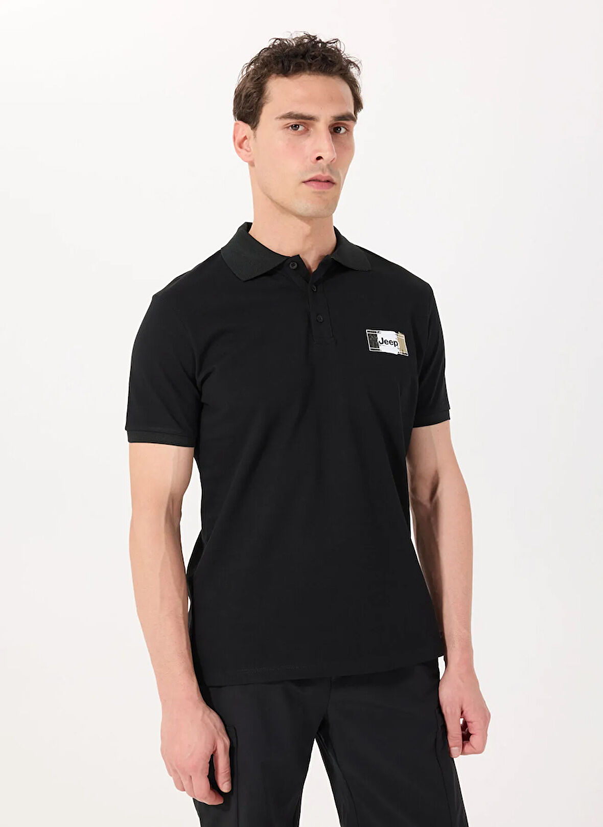Jeep Baskılı Siyah Erkek Polo T-Shirt J5SM-TST7364
