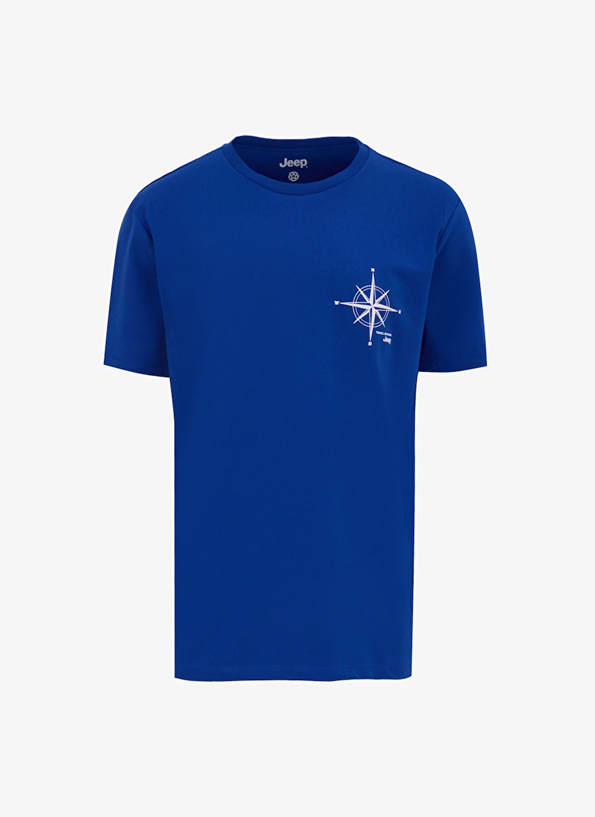 Jeep Bisiklet Yaka Baskılı Saks Erkek T-Shirt J5SM-TST7366