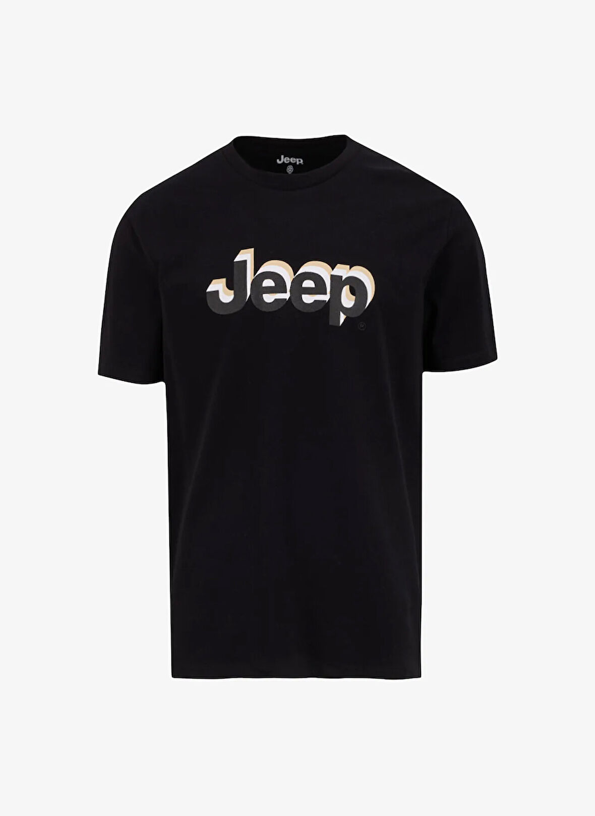 Jeep Bisiklet Yaka Baskılı Siyah Erkek T-Shirt J5SM-TST7308