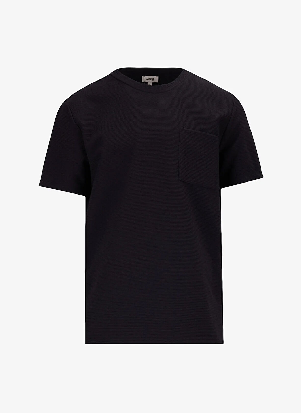 Jeep Bisiklet Yaka Düz Siyah Erkek T-Shirt J5SM-TST7380