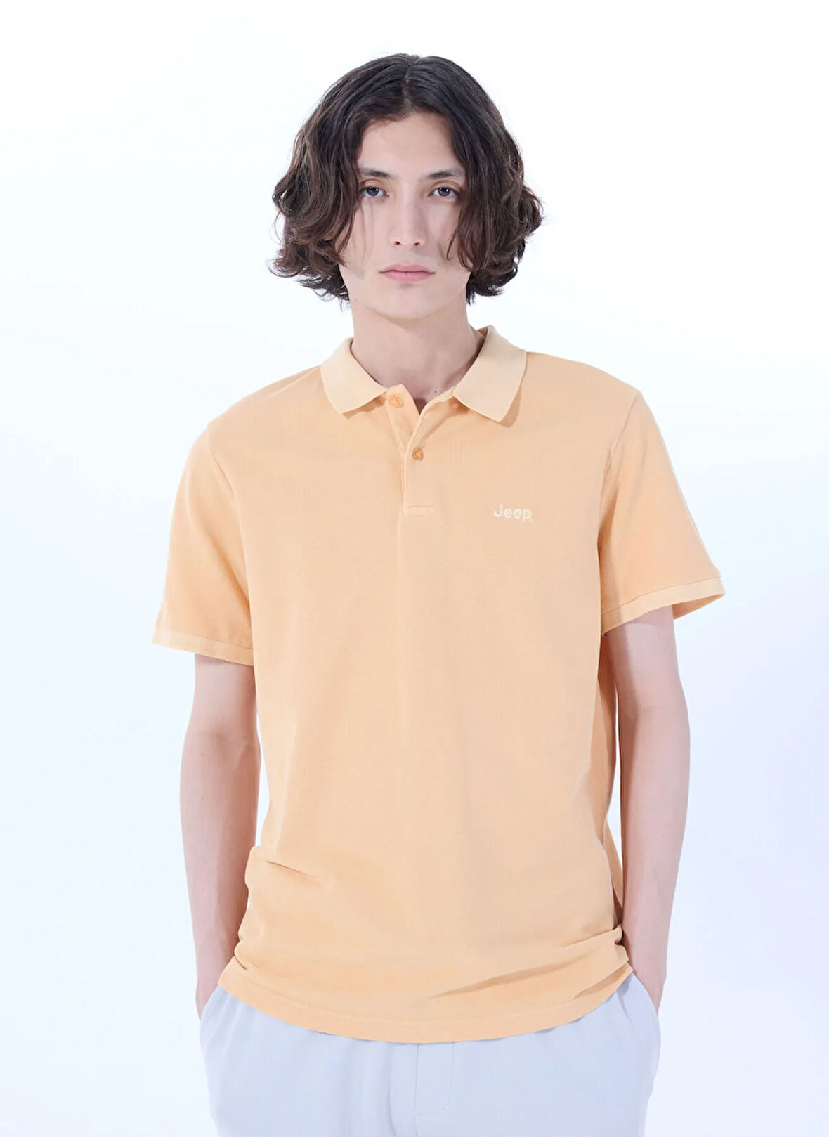 Jeep Düz Somon Erkek Polo T-Shirt J4SM-TST7232