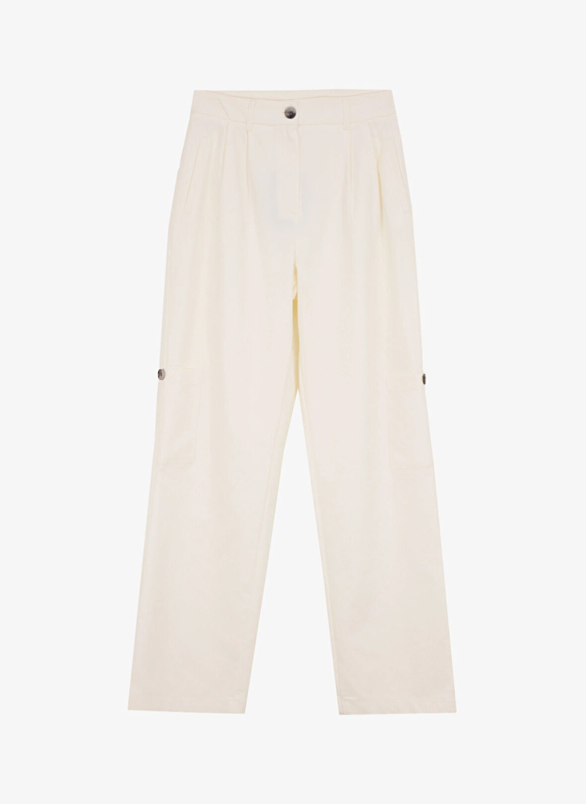 Fabrika Standart Bel Flare Beyaz Kadın Pantolon F5SL-PNT0404