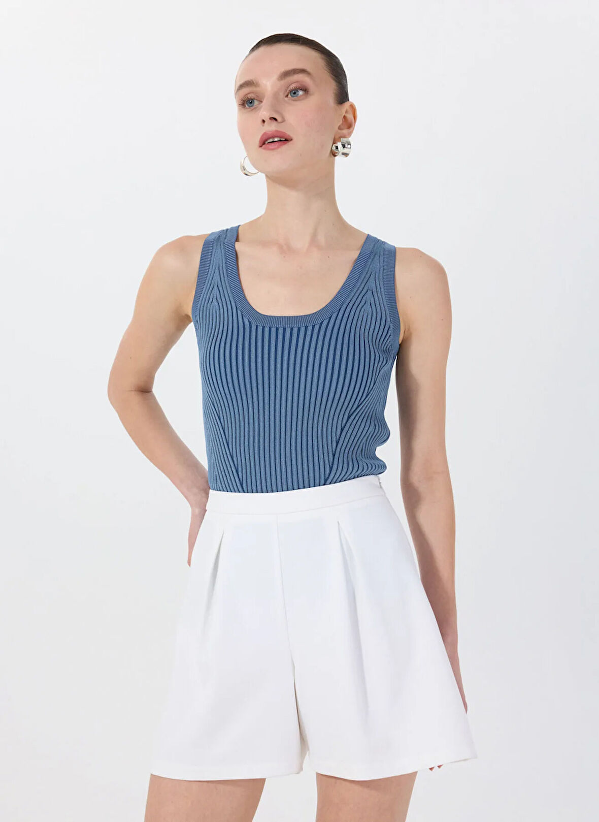 Fabrika Mavi Kadın Fitilli Dar Bluz F5SL-BLZ0249