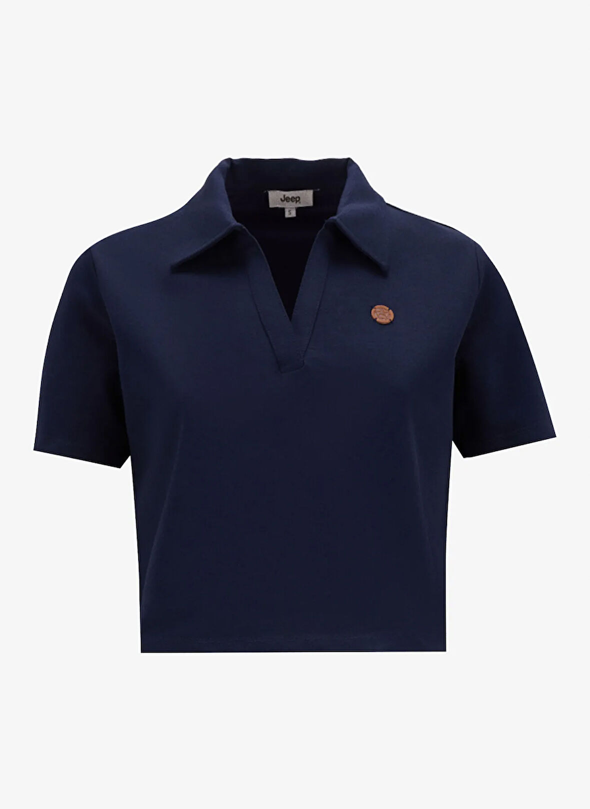Lacivert Kadın Polo Yaka Relaxed Polo T-Shirt J5SL-TST7044