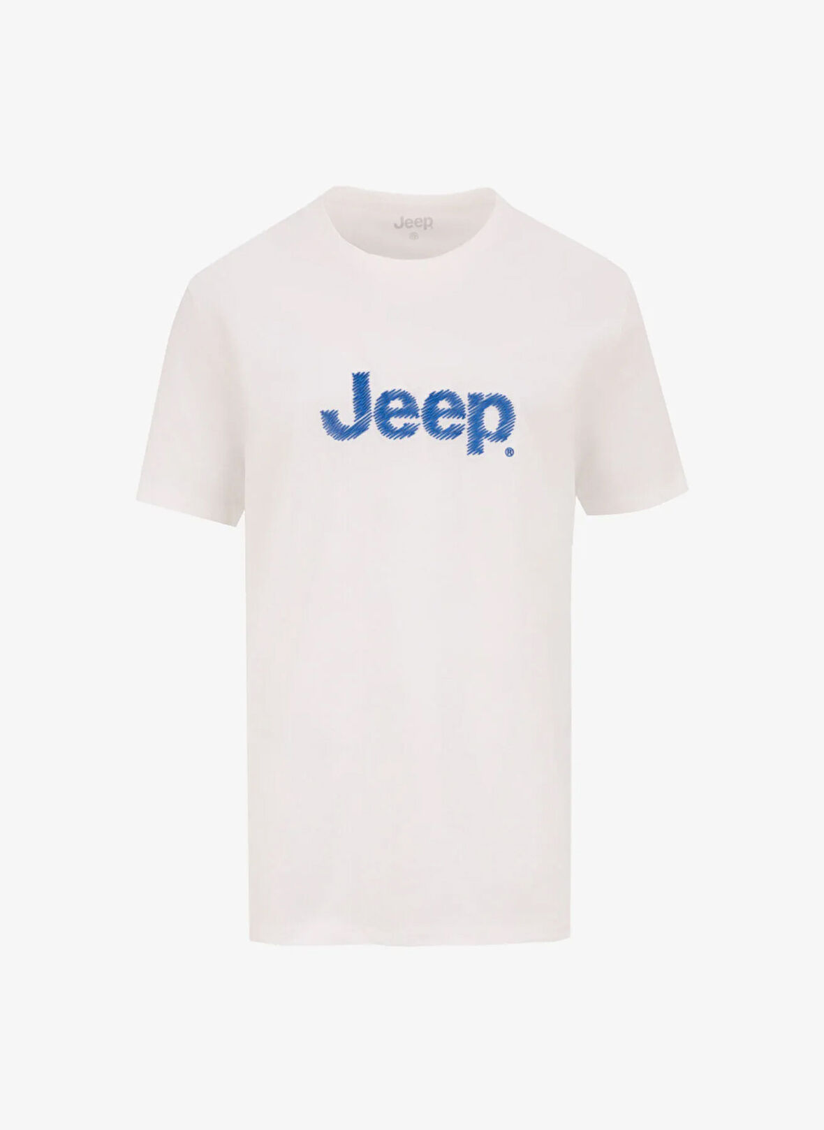 Jeep Bisiklet Yaka Baskılı Beyaz Erkek T-Shirt J5SM-TST7286
