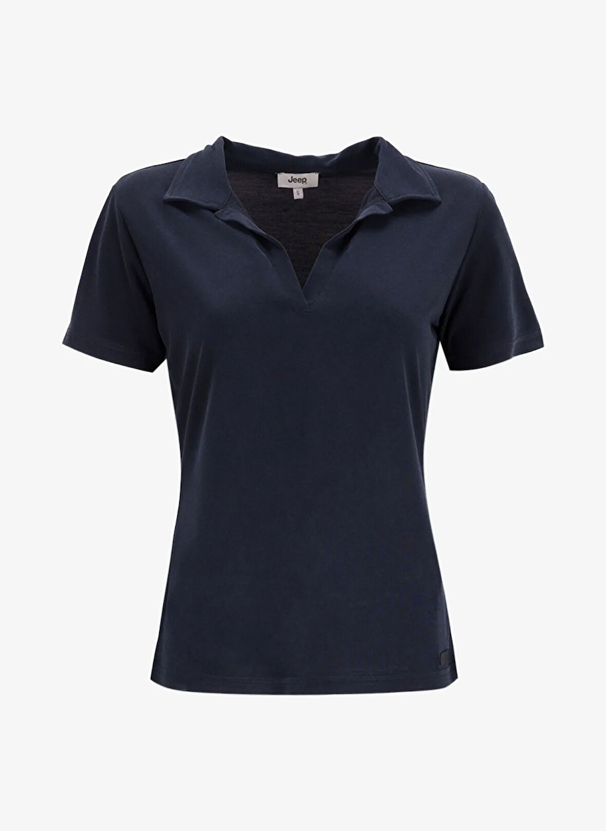 Jeep Bisiklet Yaka Düz Siyah Kadın T-Shirt J5SL-TST7056