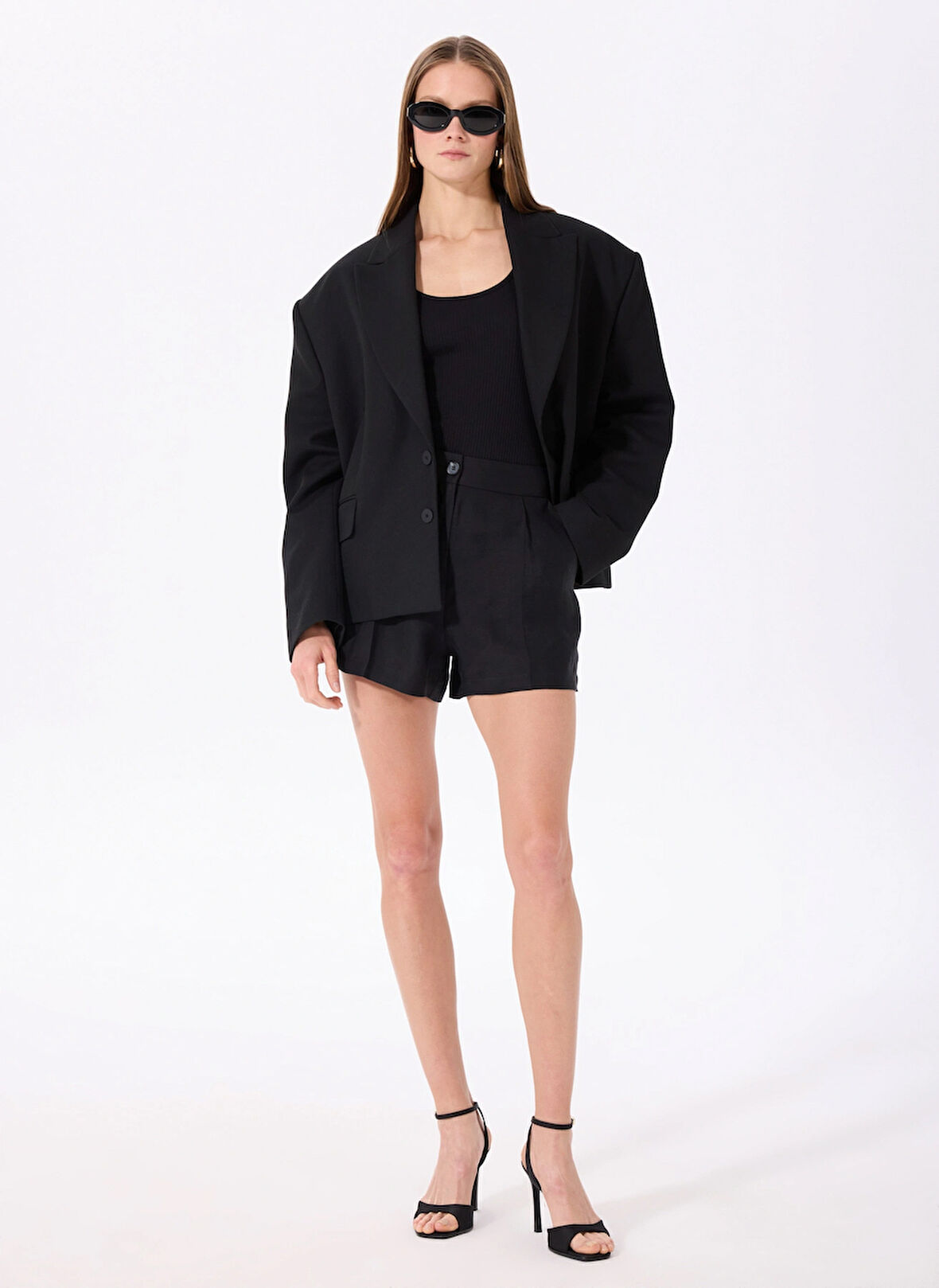 Fabrika Standart Bel Relaxed Siyah Kadın Şort F5SL-SHT0316