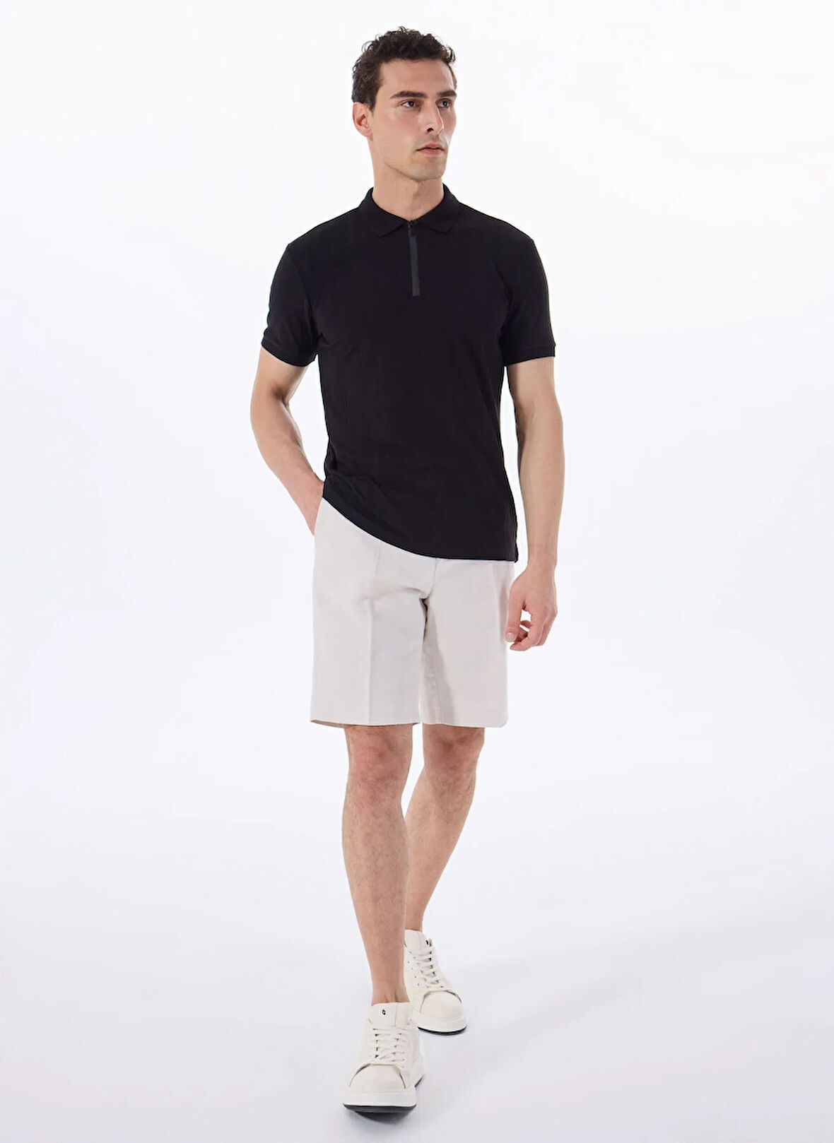 Fabrika Comfort Normal Bel Regular Fit Bej Erkek Bermuda Şort FC5SM-SHT 2538