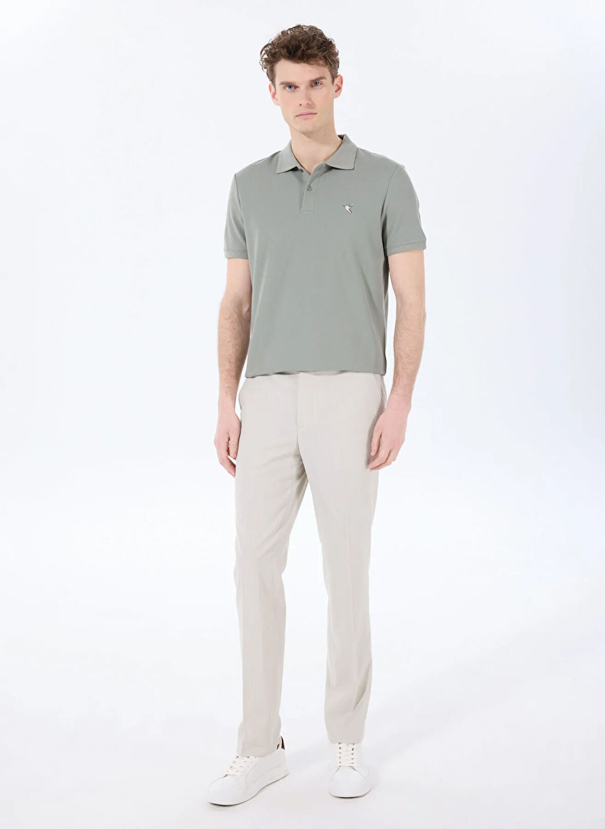 Fabrika Normal Bel Normal Paça Gri Erkek Chino Pantolon F5SM-PNT 2725