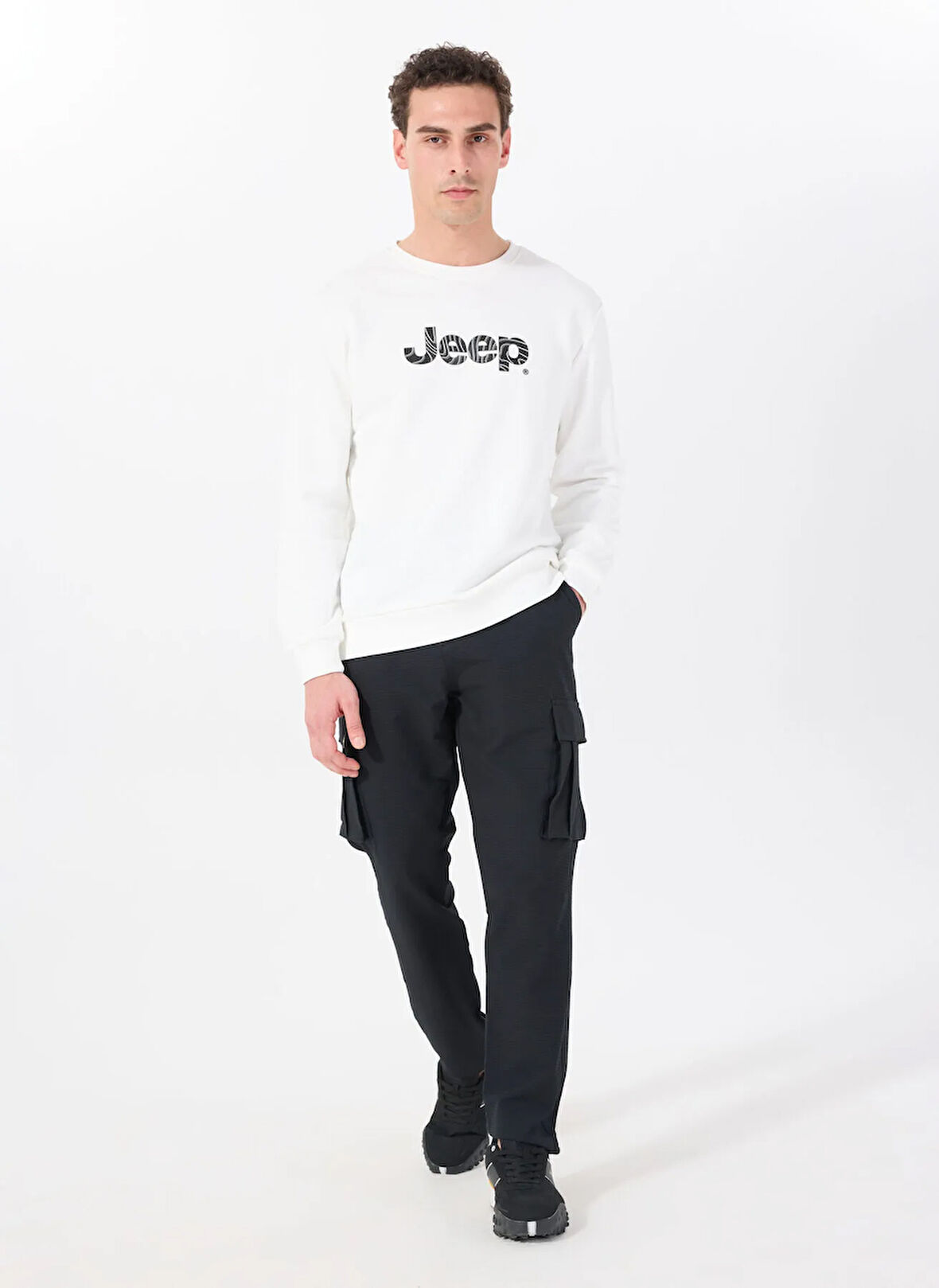 Jeep Lastikli Bel Düz Paça Standart Siyah Erkek Pantolon J4SM-PNT7204