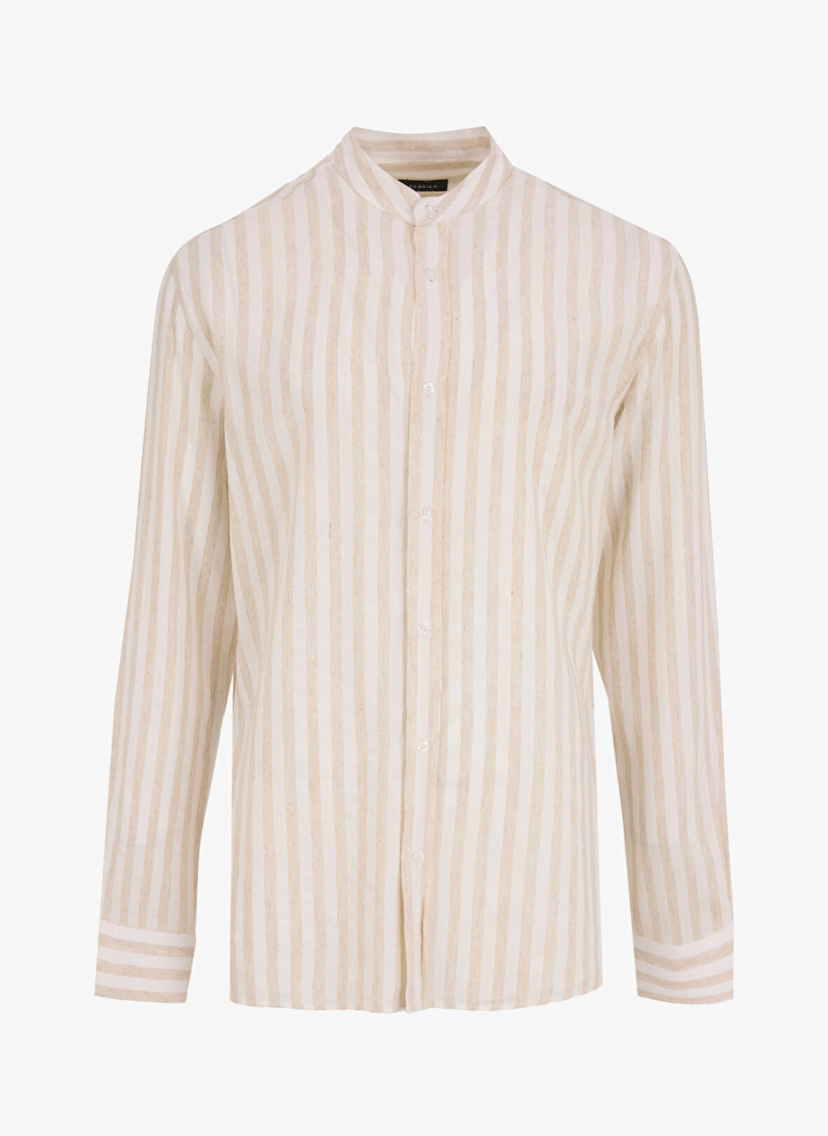 Fabrika Comfort Regular Fit Hakim Yaka Çizgili Açık Bej Erkek Gömlek FC5SM-GML 2516