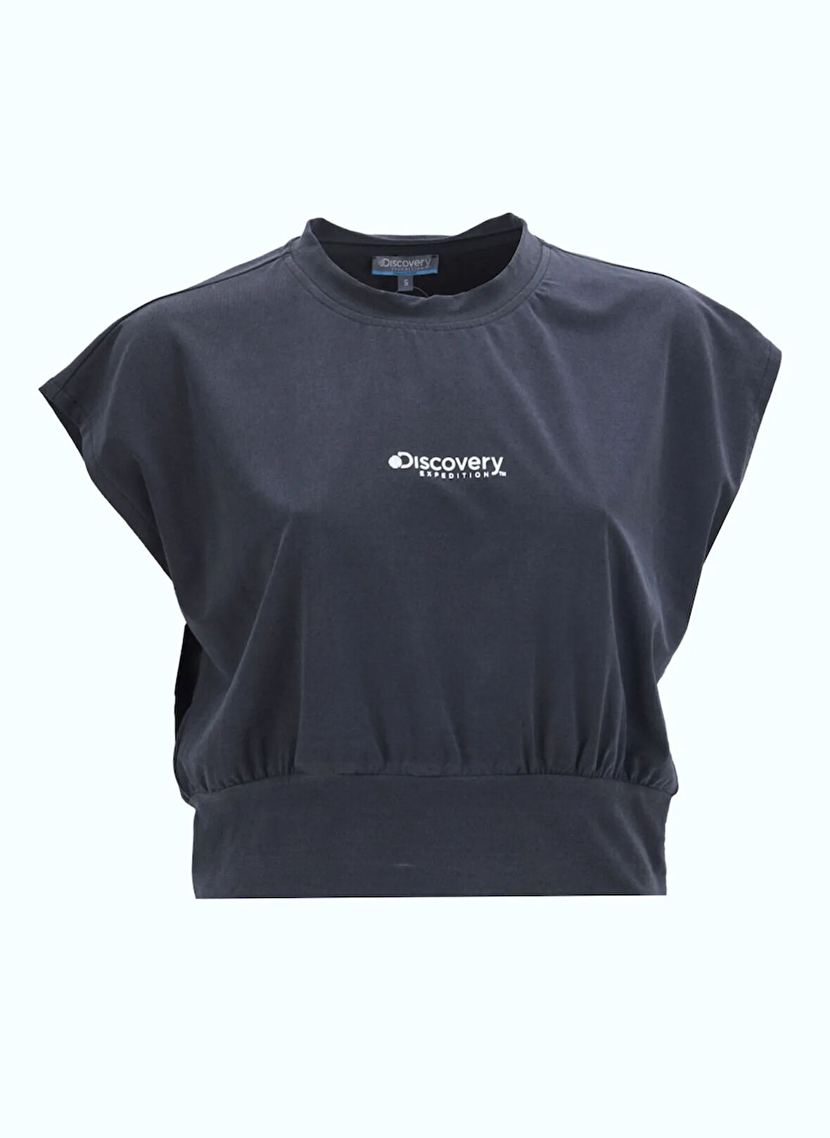 Discovery Expedition D5SL-TST3509 Antrasit Bisiklet Yaka Relaxed Düz Kadın T-Shirt