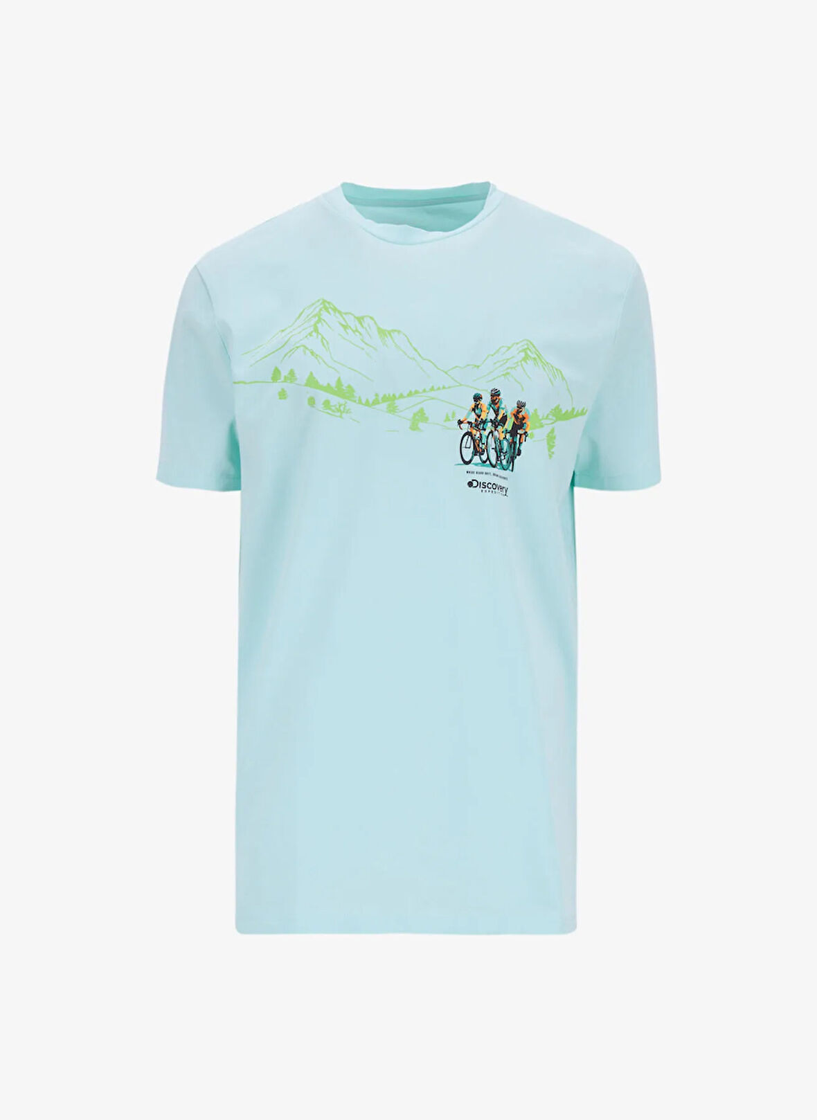 Discovery Expedition D5SM-TST3705 Mint Bisiklet Yaka Relaxed Baskılı Erkek T-Shirt