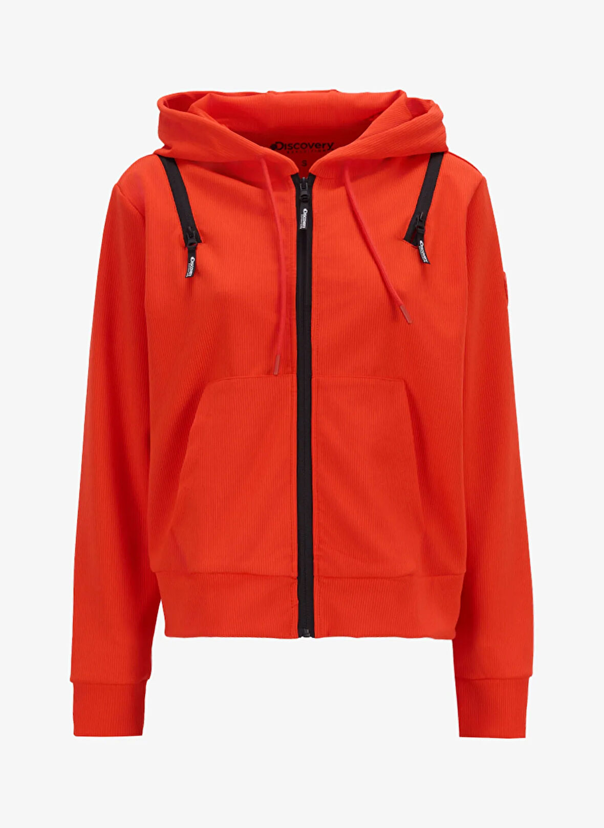 Discovery Expedition D5SL-SWT3568 Kırmızı Kapüşon Yaka Relaxed Düz Kadın Sweatmont