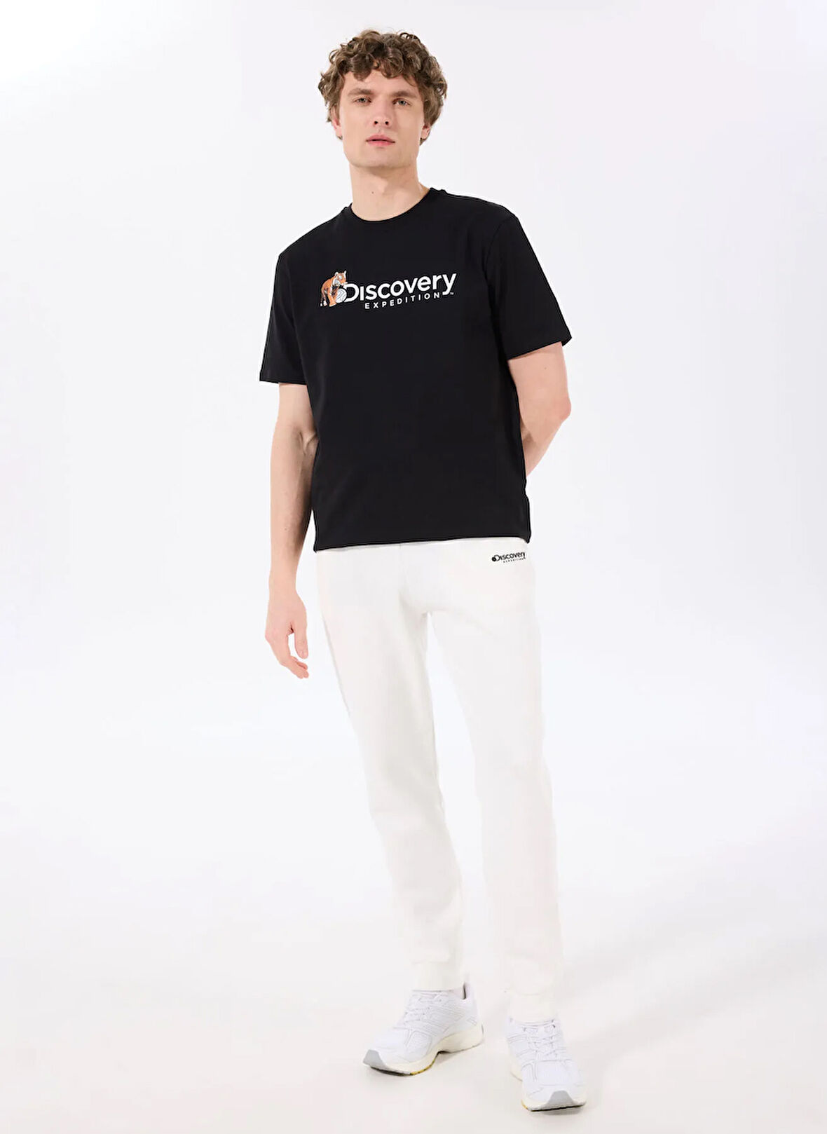 Discovery Expedition D5SM-EA3886 Beyaz Relaxed Düz Erkek Eşofman Altı