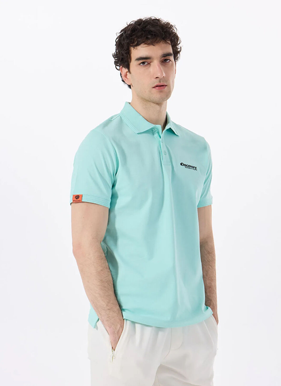 Discovery Expedition D4SM-TST3248 Mint Basic Düz Erkek Polo T-Shirt