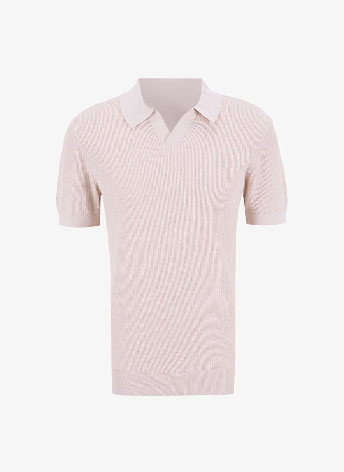 Fabrika Polo Yaka Basic Jakarlı Vizon Erkek Kazak F5SM-KZK 2087