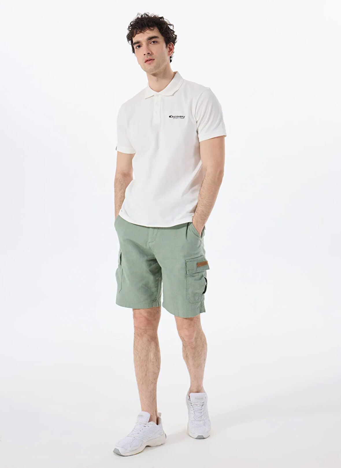 Discovery Expedition D5SM-SHT3827 Açık Haki Normal Bel Relaxed Düz Erkek Şort