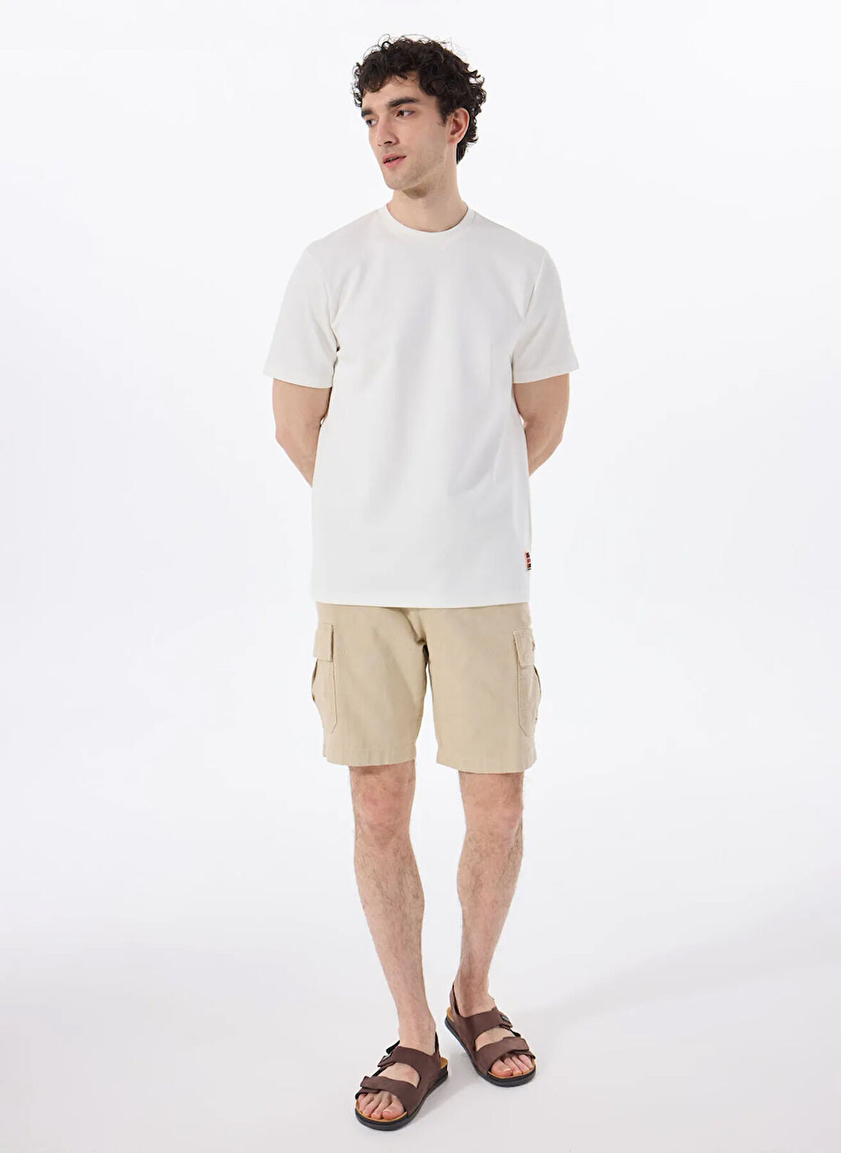 Discovery Expedition D5SM-SHT3827 Bej Normal Bel Relaxed Düz Erkek Şort