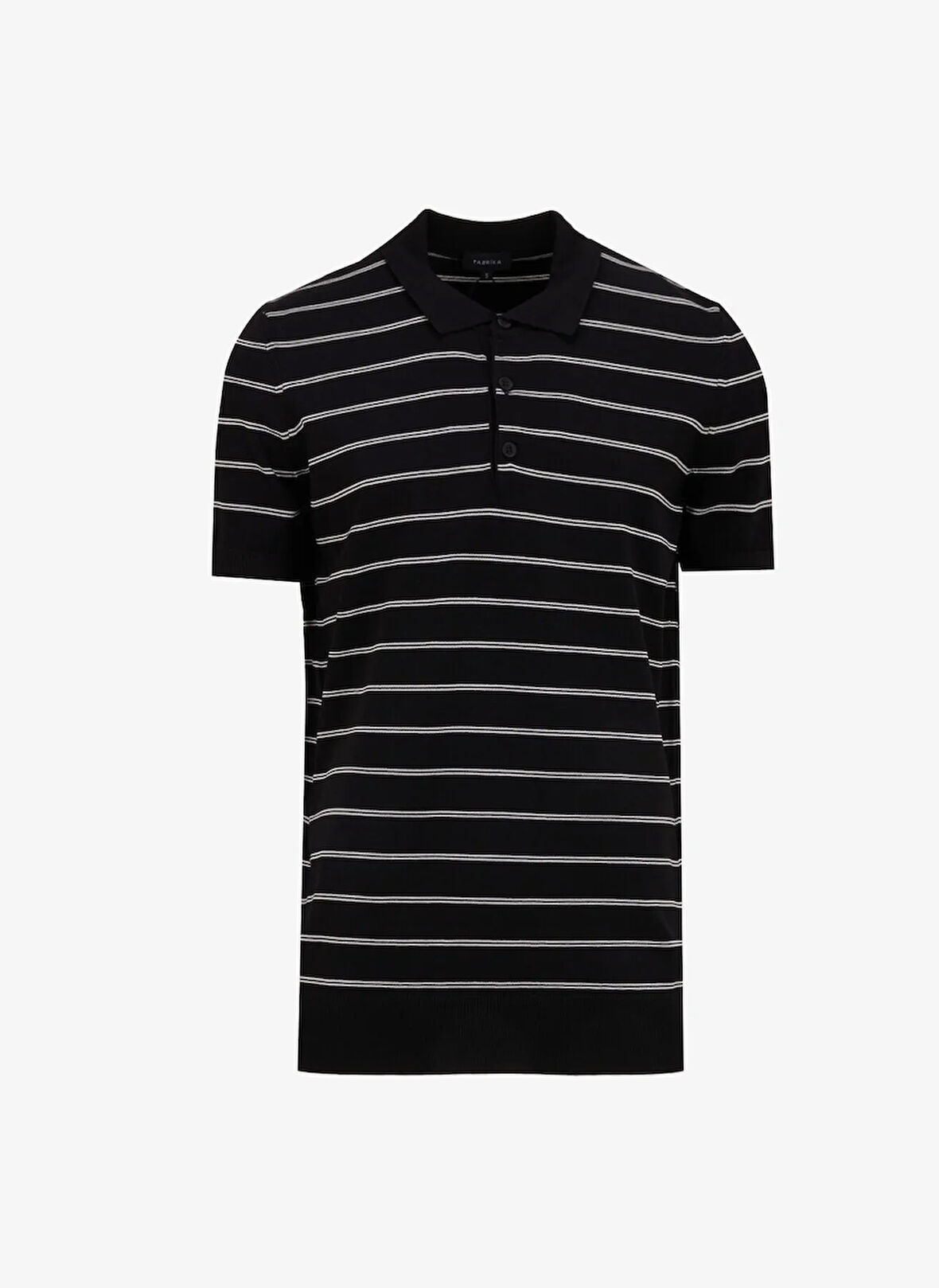Fabrika Comfort Polo Yaka Regular Fit Çizgili Siyah Erkek Kazak FC5SM-KZK 2759