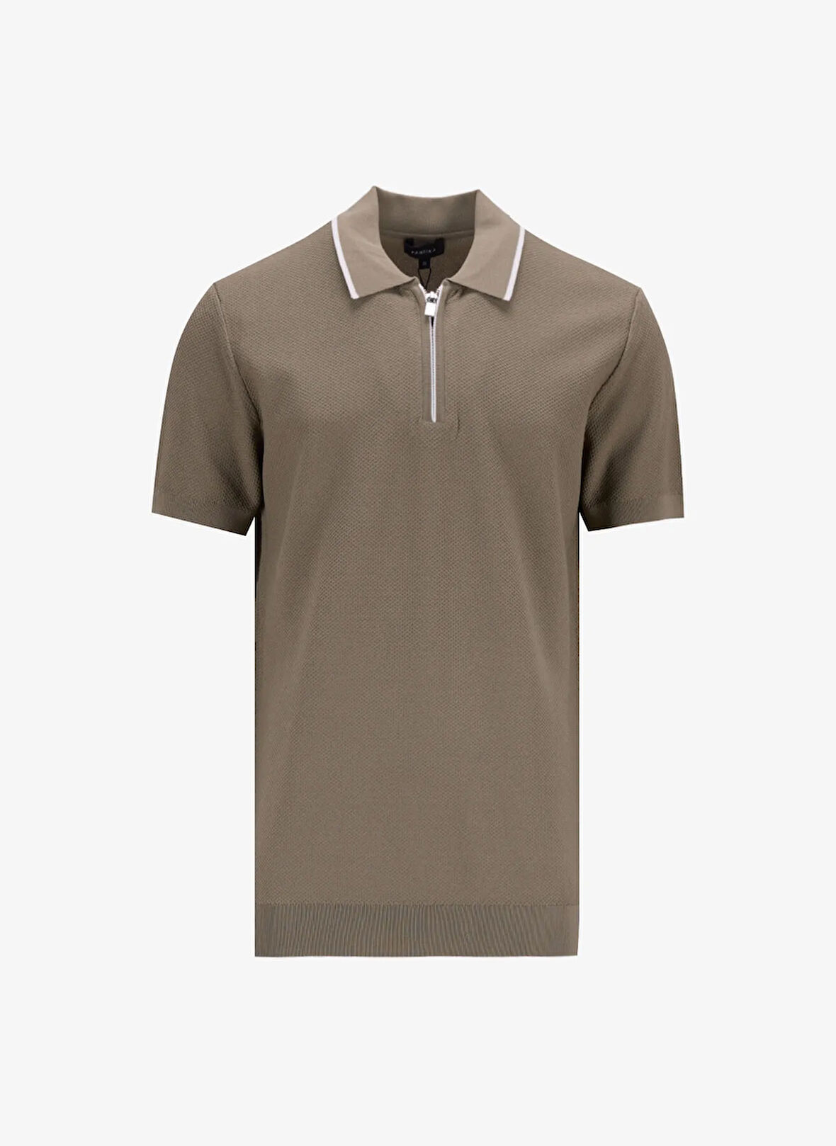 Fabrika Polo Yaka Basic Düz Haki Erkek Kazak F5SM-KZK 2079