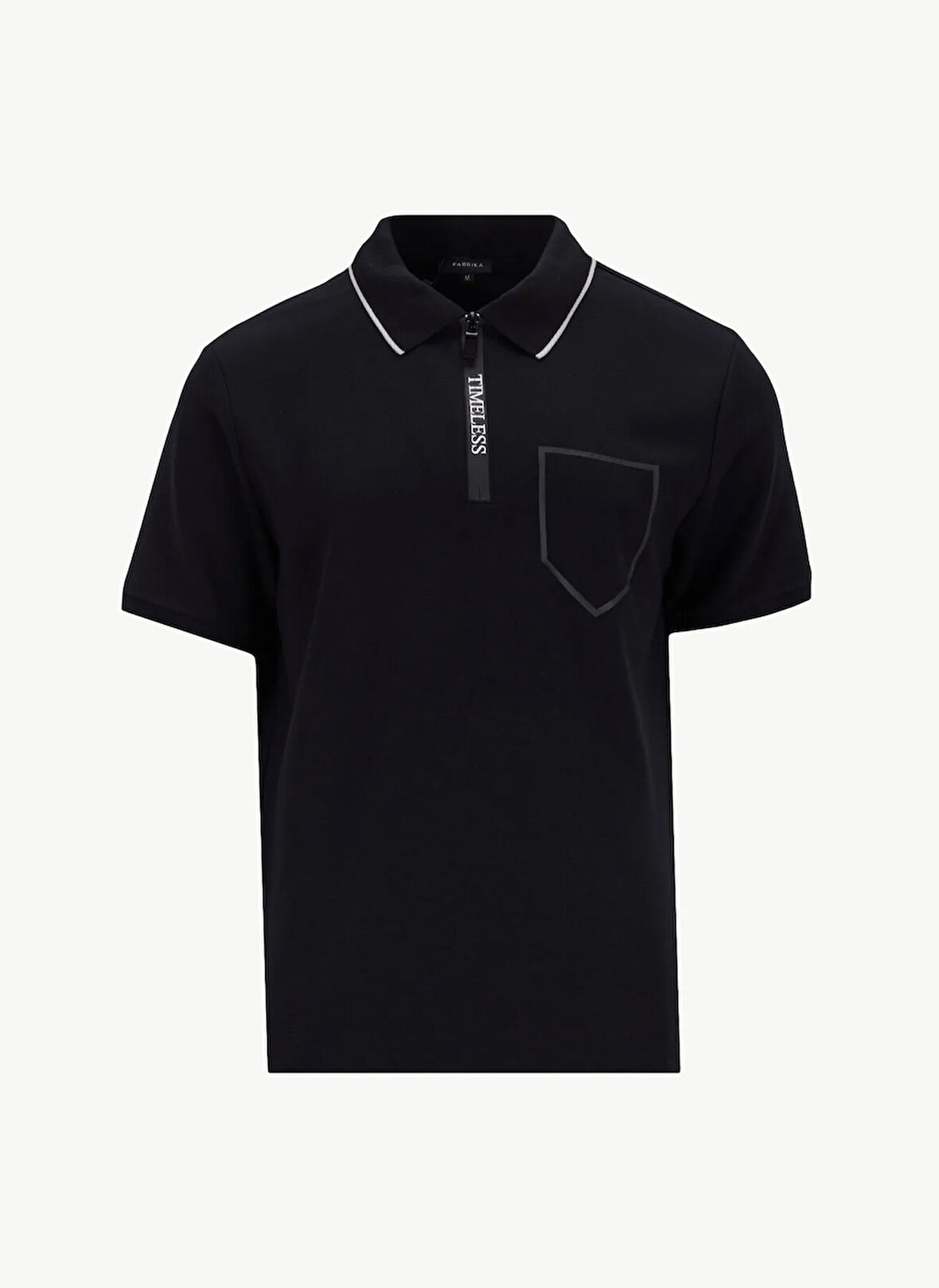Fabrika Düz Siyah Erkek Polo T-Shirt F5SM-TST 2109