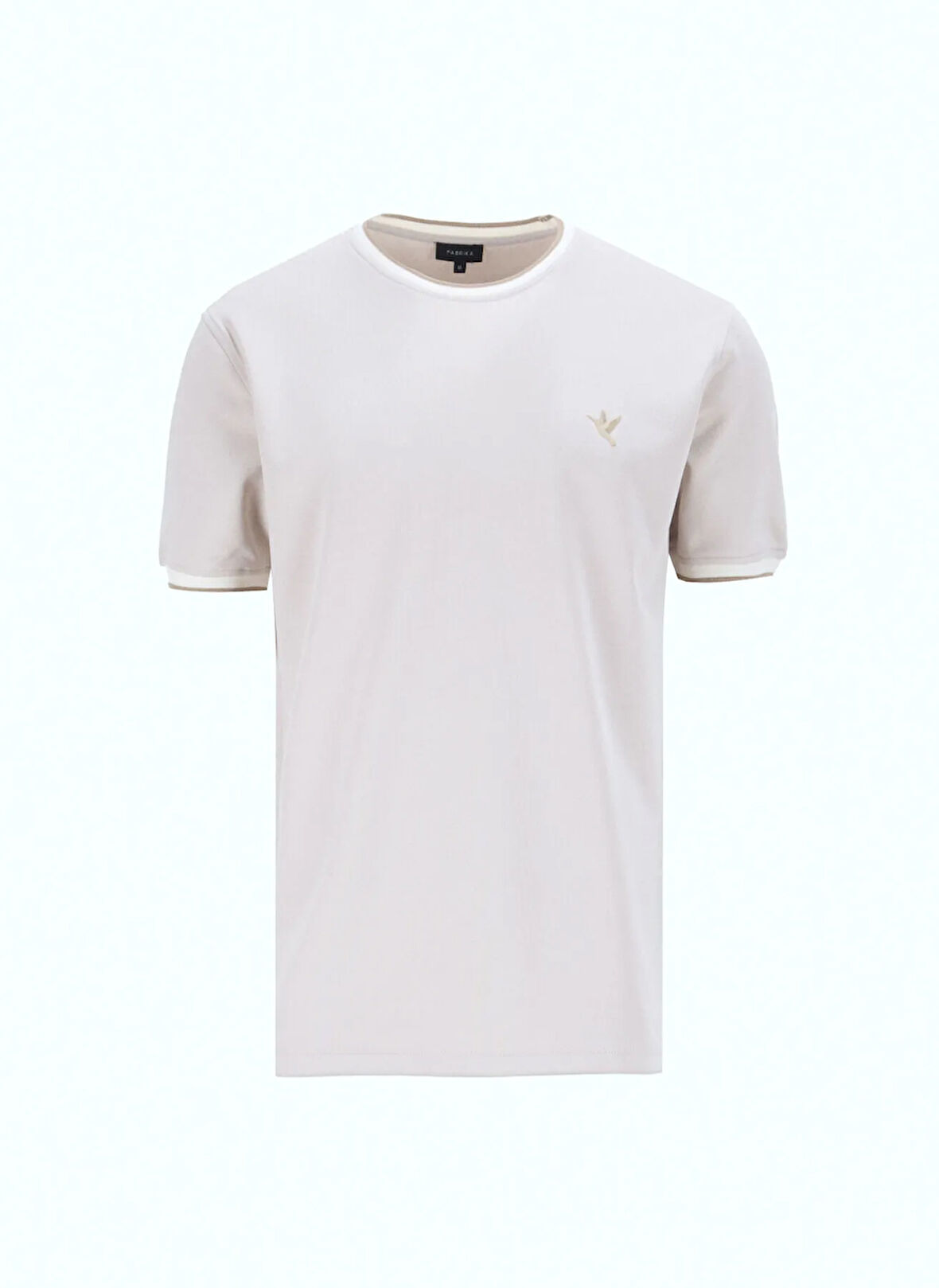 Fabrika Comfort Bisiklet Yaka Düz Bej Erkek T-Shirt FC5SM-TST 2761