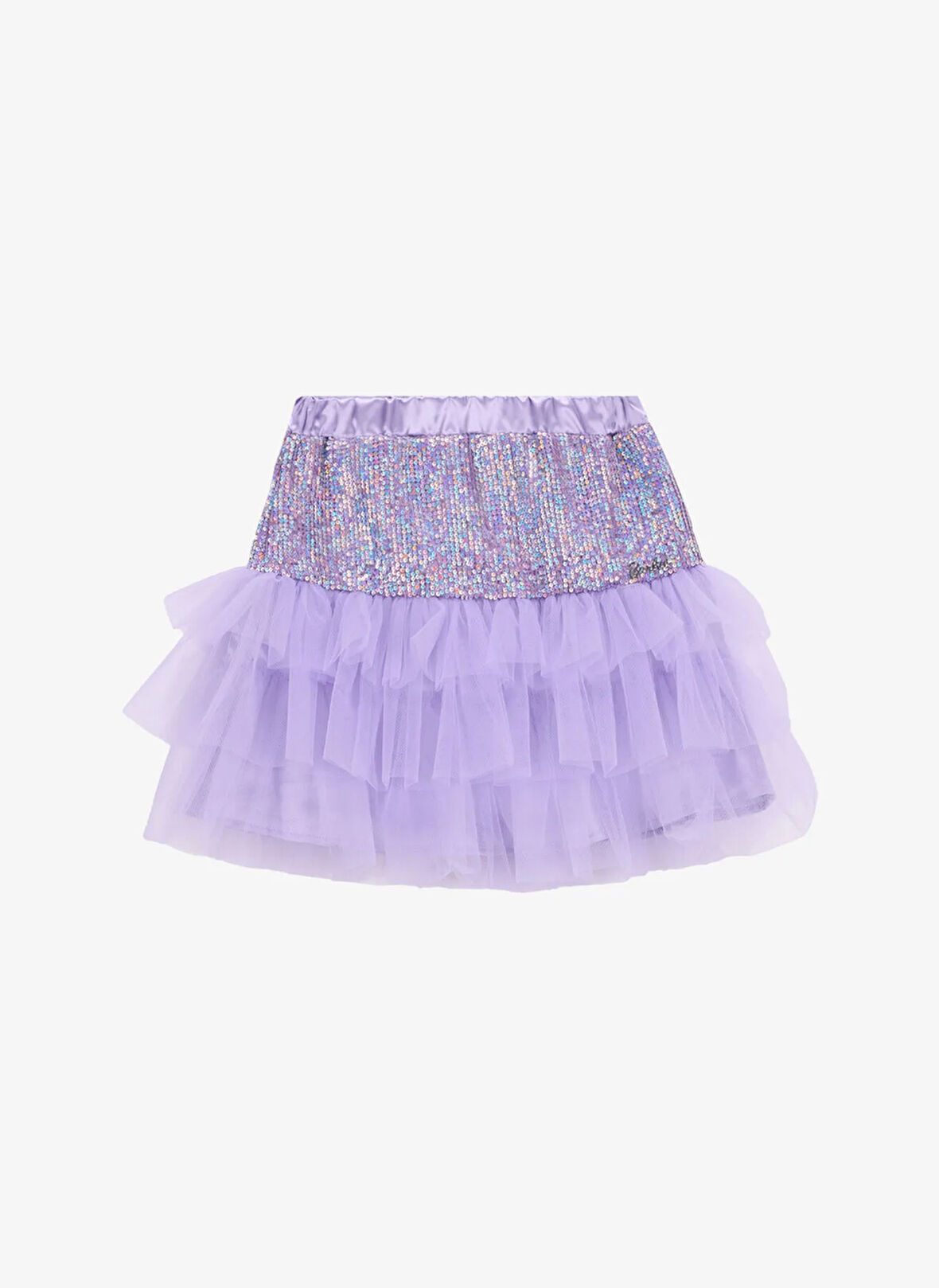 Barbie Yüksek Bel Normal Lila Payetli Diz Üstü Kız Çocuk Etek BRB5SG-ETK6483