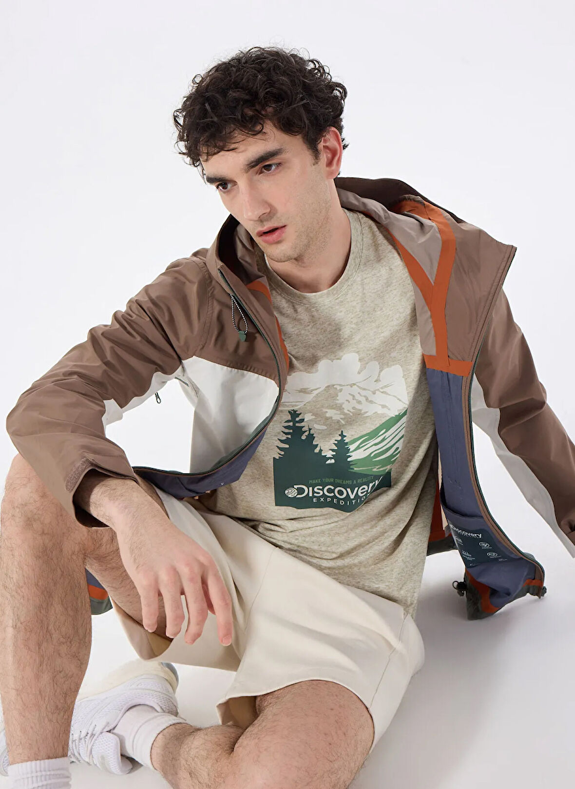 Discovery Expedition D5SM-MNT3770 Açık Kahve Düz Erkek Mont