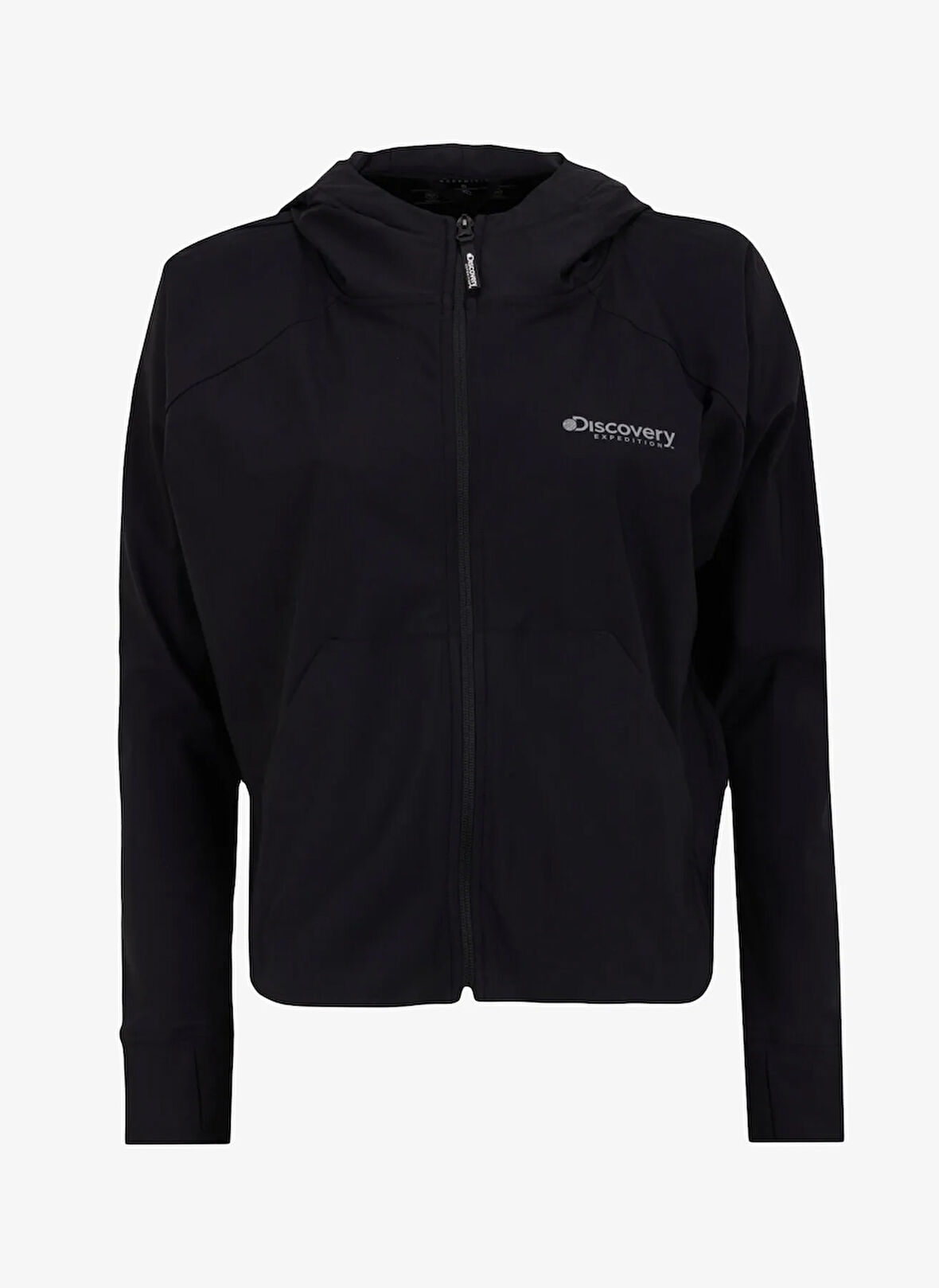 D5SL-SWT3551 Siyah Kapüşonlu Relaxed Baskılı Kadın Sweatmont