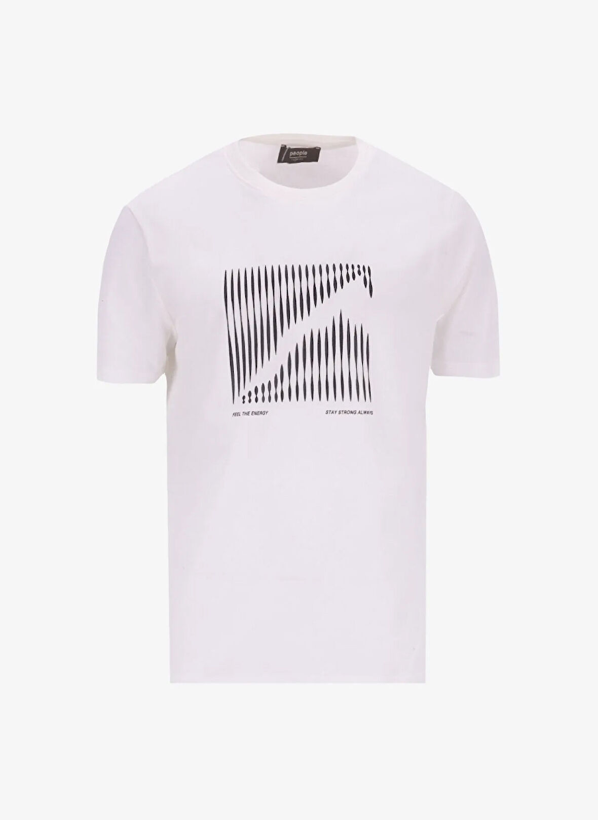 People By Fabrika Bisiklet Yaka Düz Ekru Erkek T-Shirt PBF5SM-TST 5103