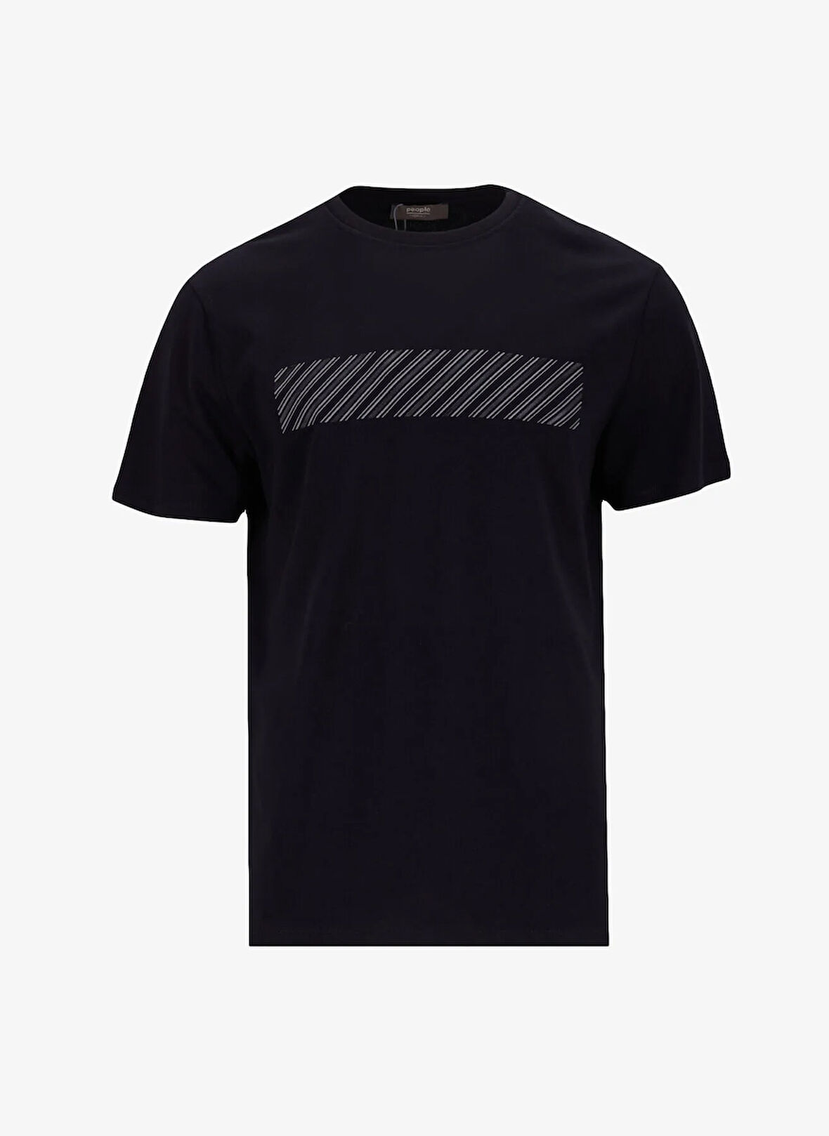 People By Fabrika Bisiklet Yaka Düz Siyah Erkek T-Shirt PBF5SM-TST 5102