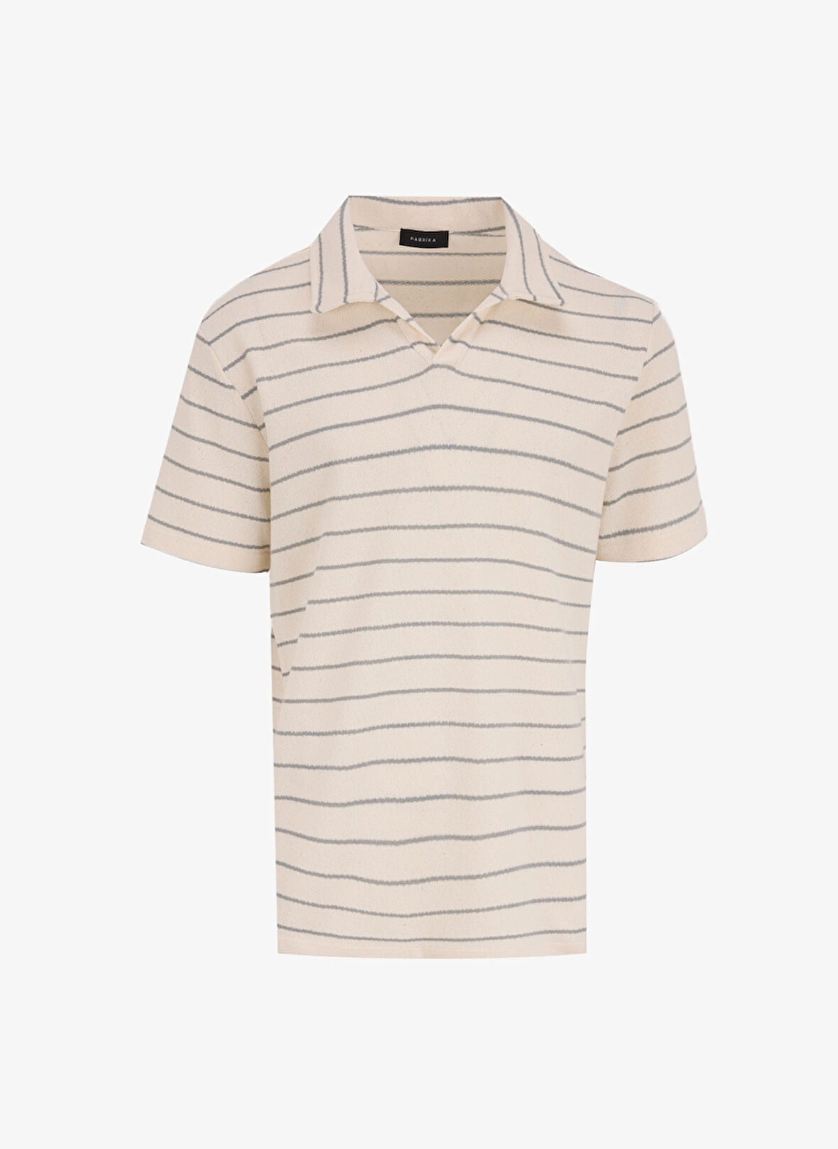Fabrika Çizgili Ekru Erkek Polo T-Shirt F5SM-TST 2071