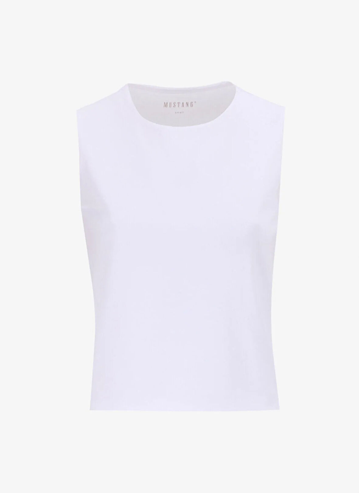 Mustang Bisiklet Yaka Düz Beyaz Kadın T-Shirt M5SL-TST1852