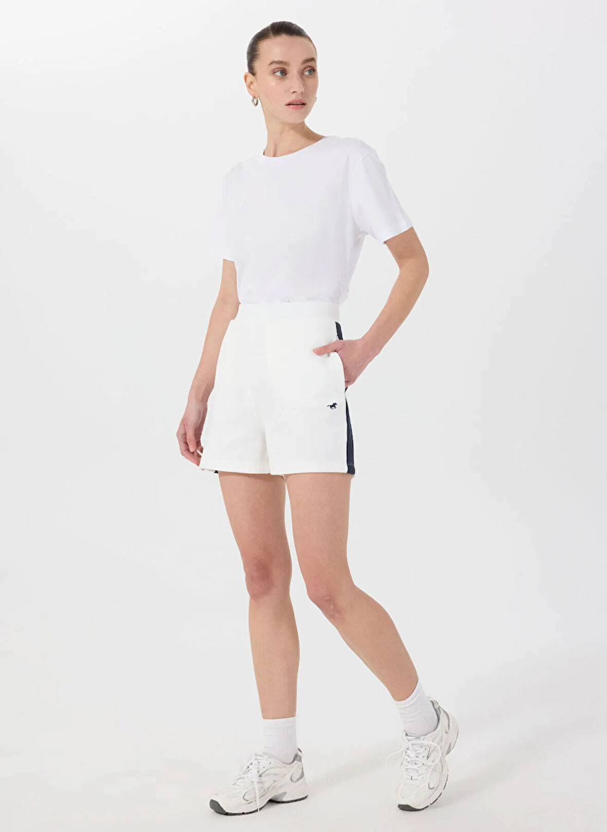 Mustang Yüksek Bel Normal Beyaz Kadın Şort M5SL-SRT1654
