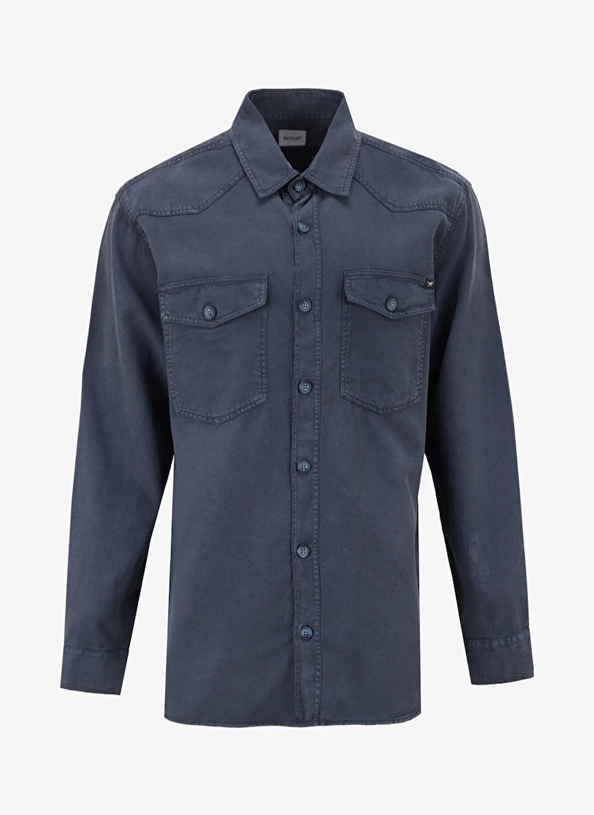 Mustang Relaxed Antrasit Düz Erkek Gömlek M5SM-GML1078