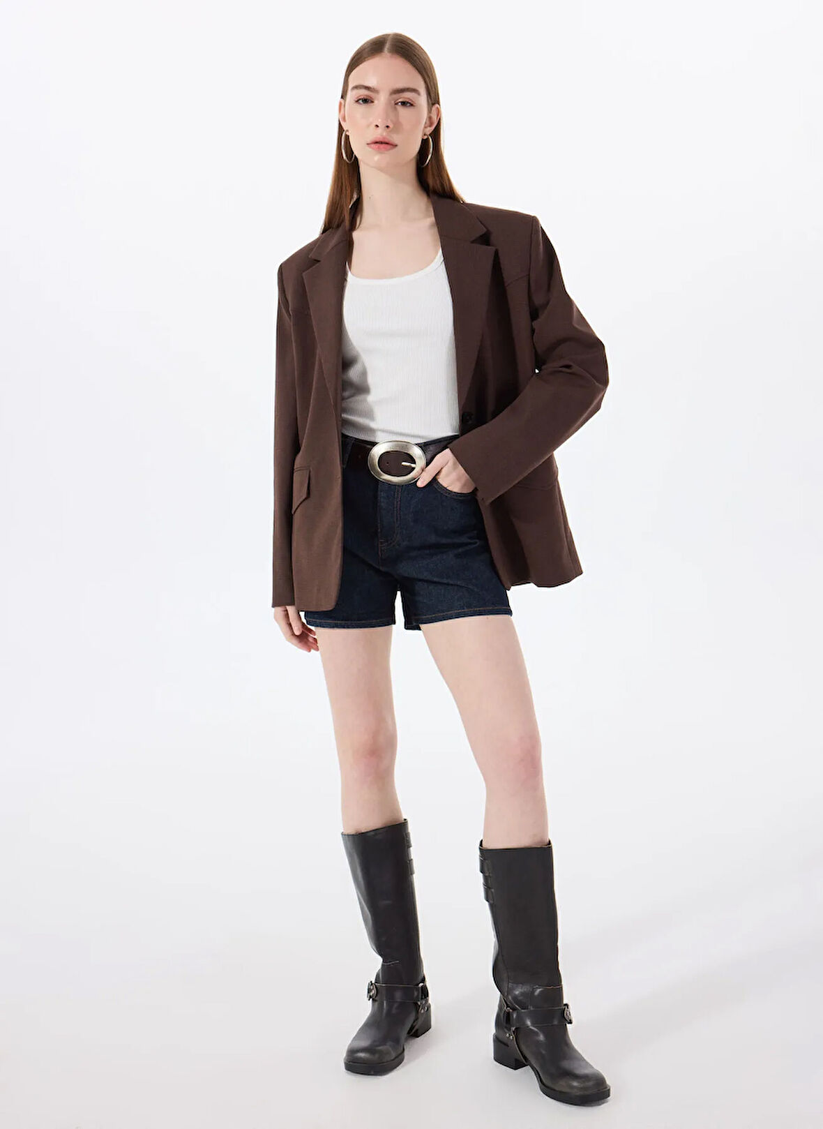 Mustang Standart Bel Normal Lacivert Kadın Denim Şort M5SL-SRT1108