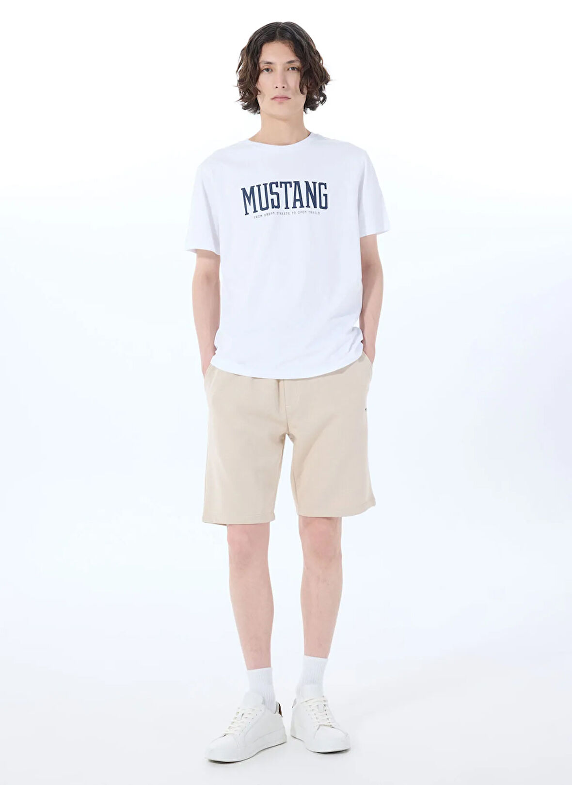 Mustang Sweat Şort, 2XL, Bej