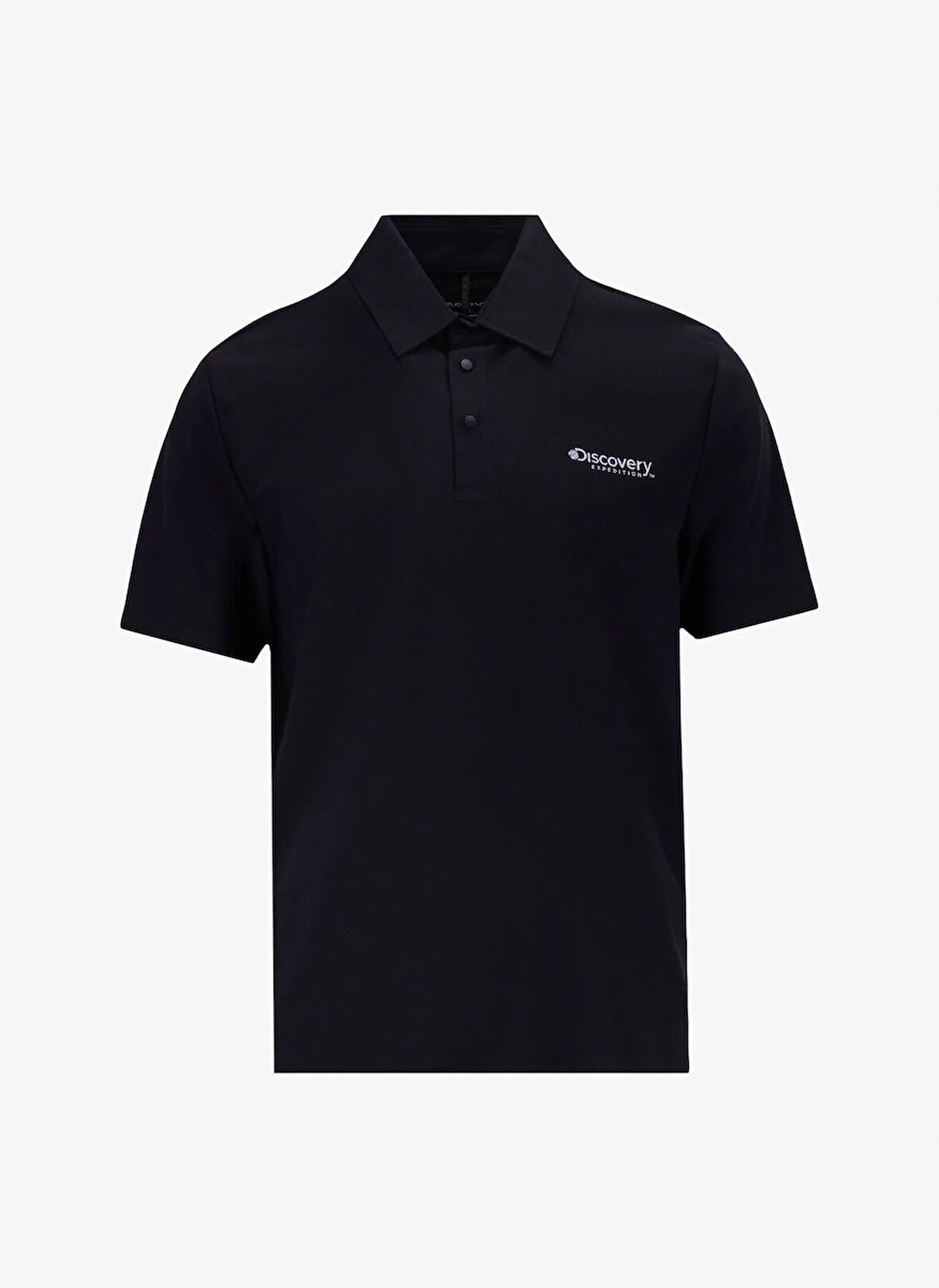 Discovery Expedition D5SM-TST3855 Siyah Relaxed Düz Erkek Polo T-Shirt