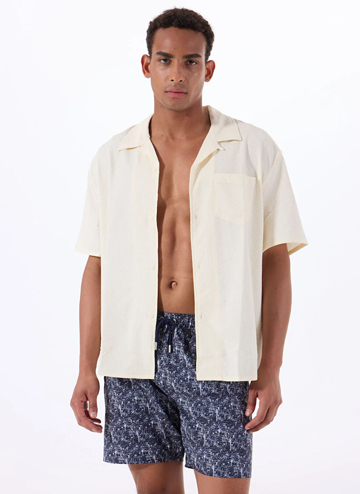 Lacivert Erkek Baskılı Şort Mayo F5SM-MYO08