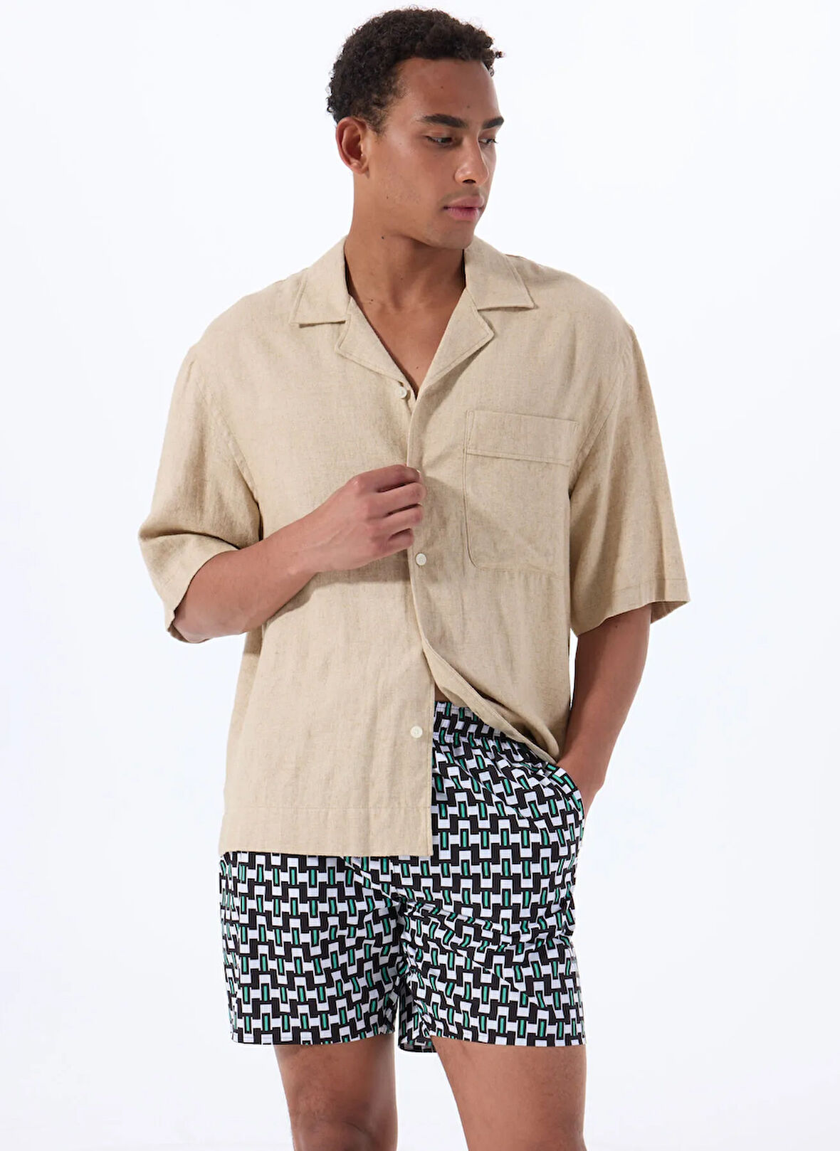 Çok Renkli Erkek Baskılı Şort Mayo F5SM-MYO06