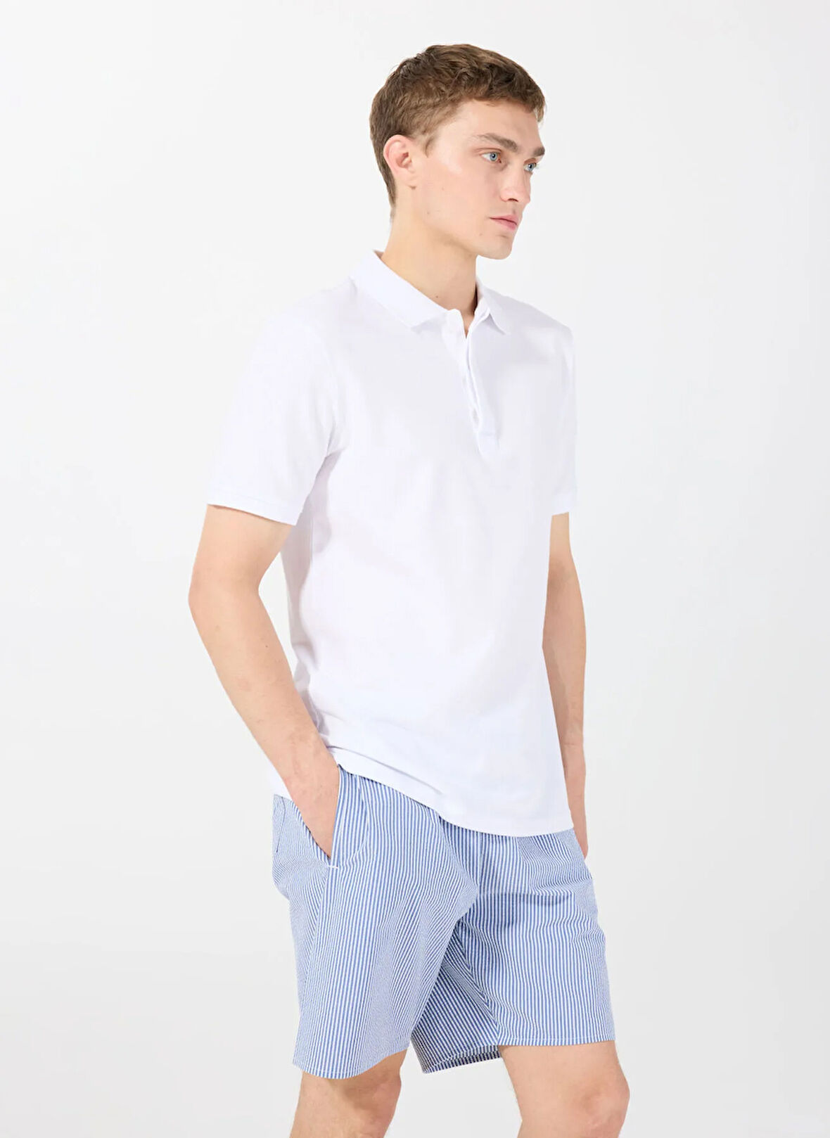 Jeep Şort Mayo, 2XL, Lacivert - Beyaz