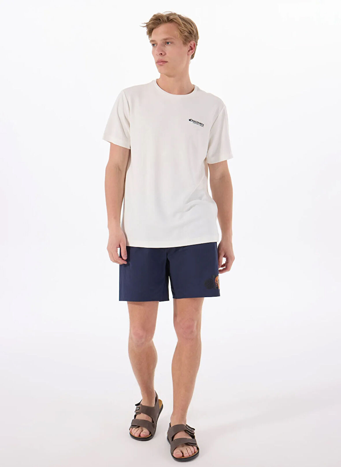 Discovery Expedition D5SM-MY 3403 Lacivert Baskılı Erkek Şort Mayo