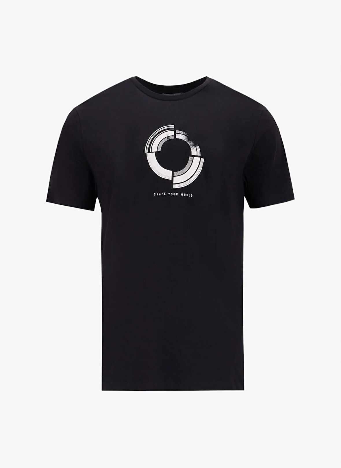 People By Fabrika Bisiklet Yaka Baskılı Siyah Erkek T-Shirt PBF5SM-TST9547