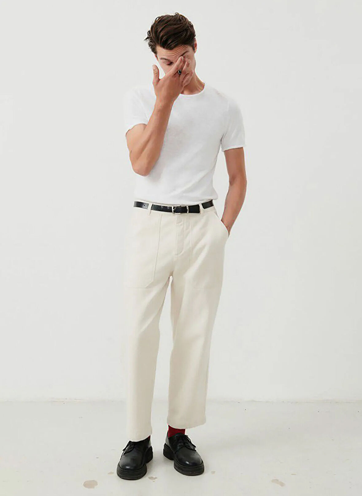 Beyaz Erkek Standart Kalıp T-Shirt MSON25TGE25BLANC